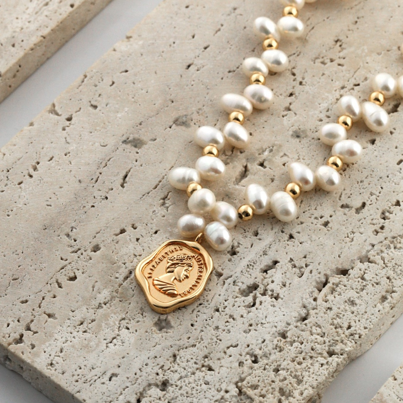The Empress Seal Natural Pearls Necklace