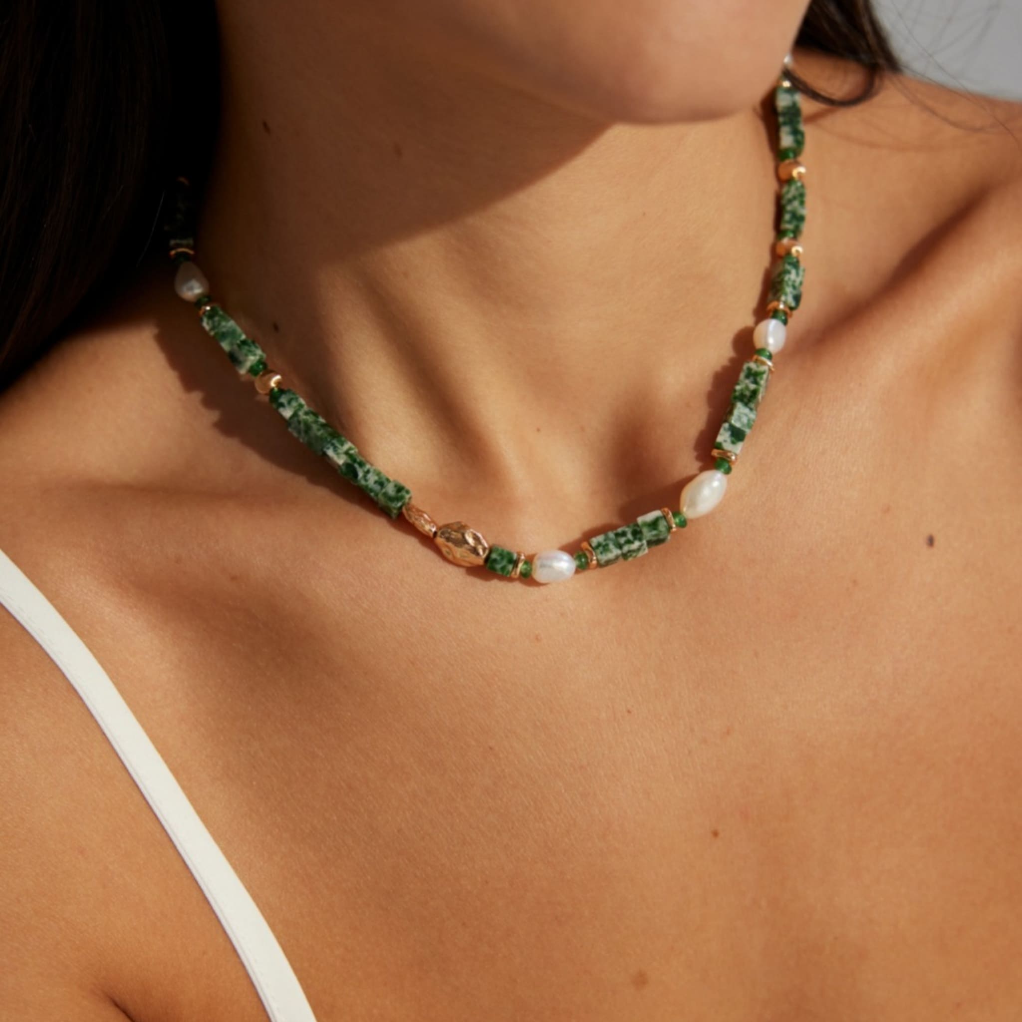 Qinghai Jade Pearl Necklace
