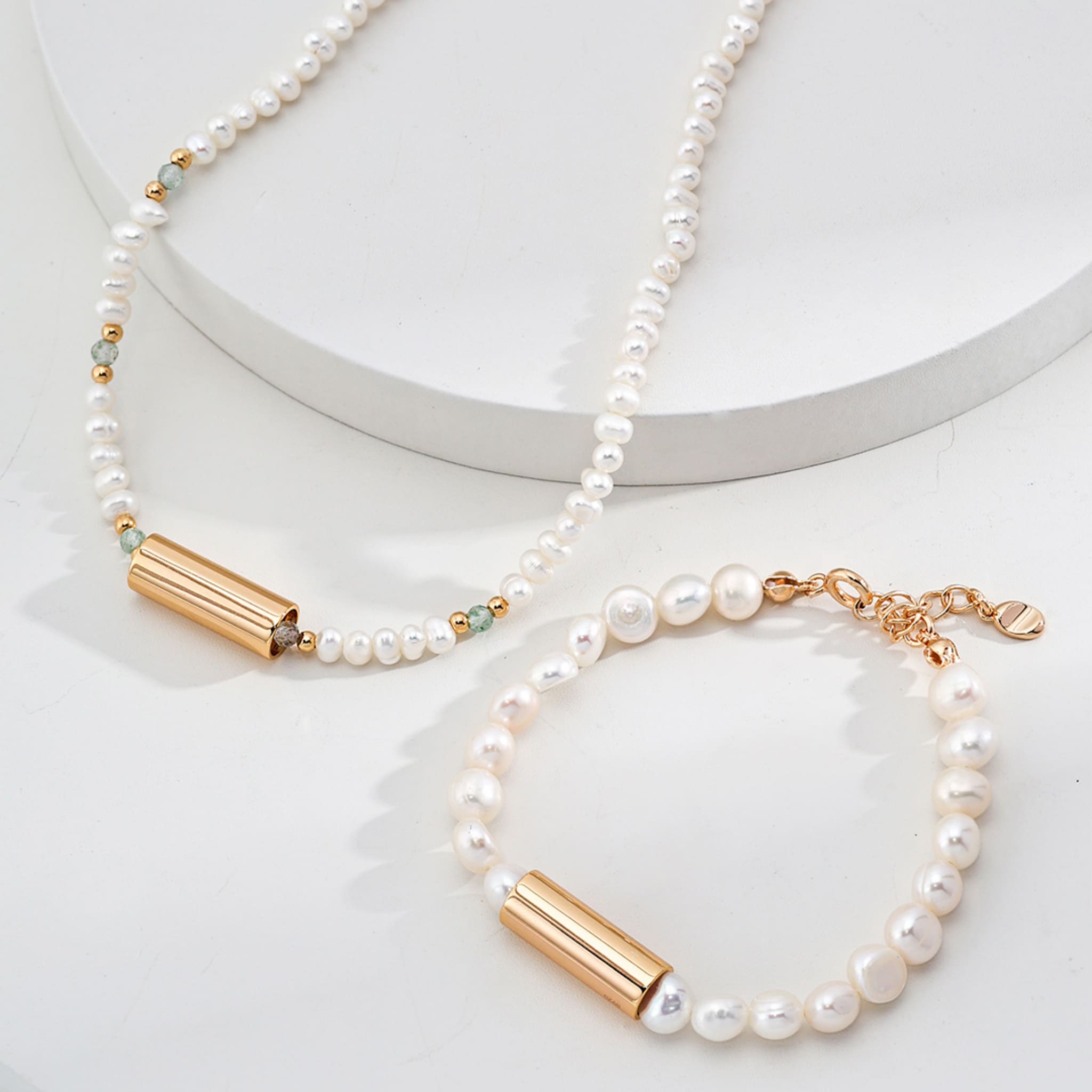 Elegant Natural Pearl Bracelet for Women 18K Gold Plated Sterling Silver-3