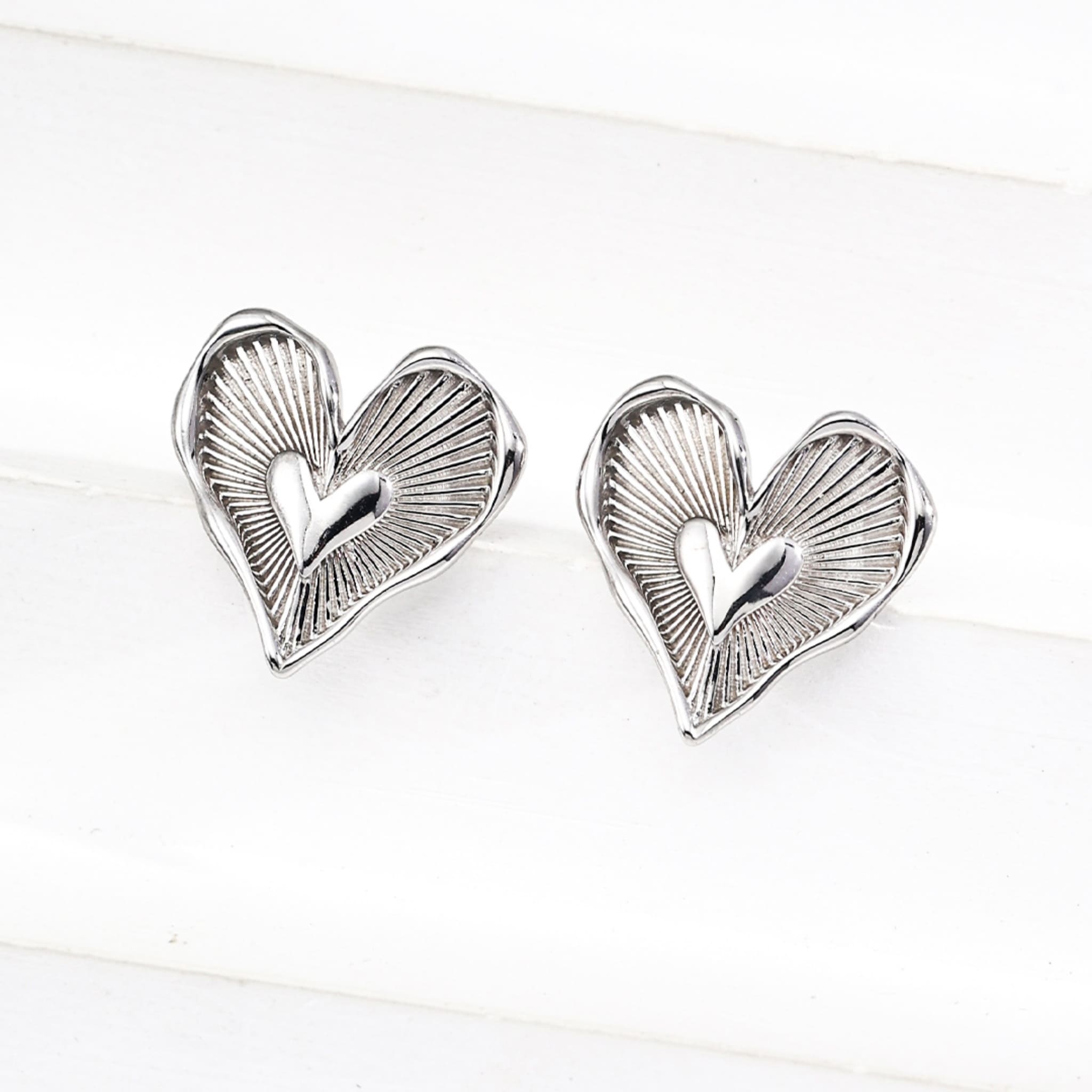 Eternal Heart 18K Gold Plated Sterling Silver Stud Earrings for Love-3