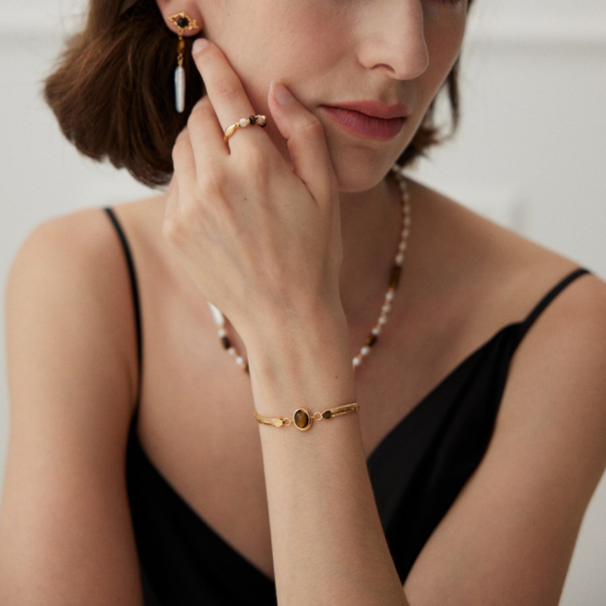 Executive Charm Vintage Gold Silver Bracelet for Career Women-4