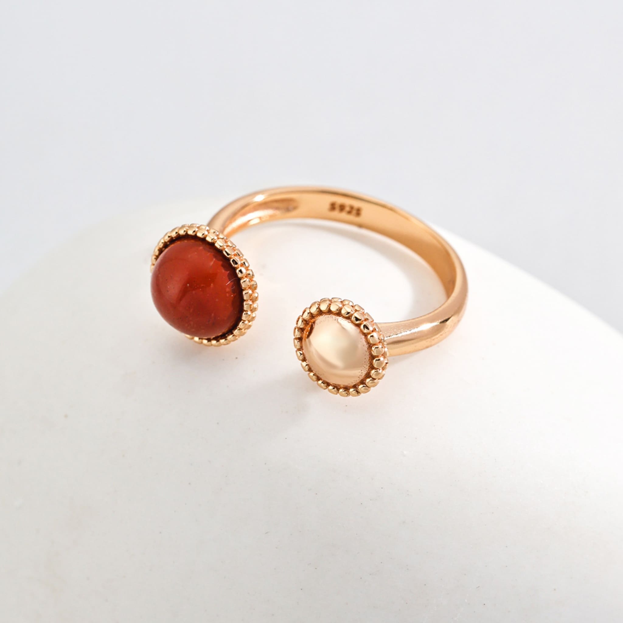 Gold Plated Red Stone Ring