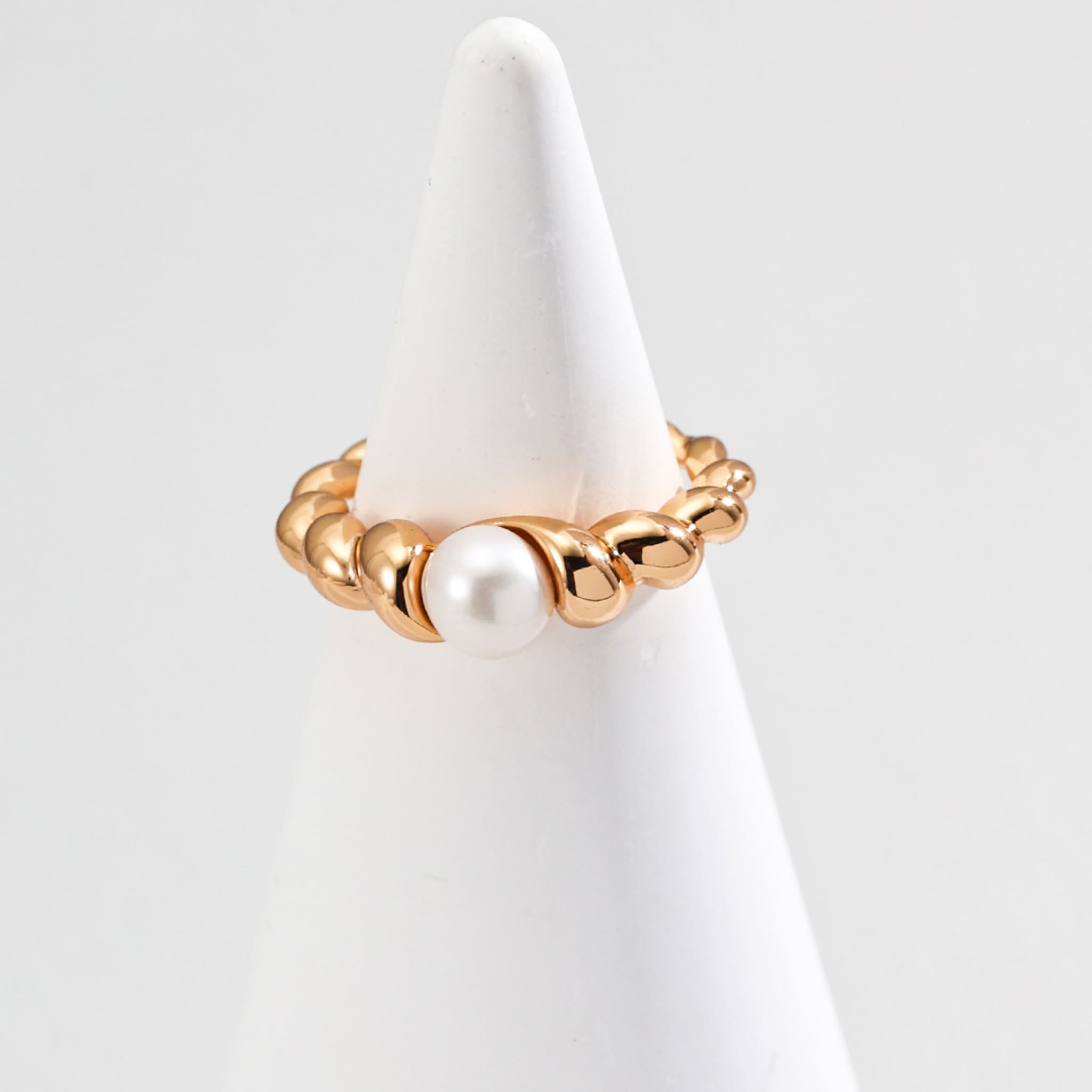 18K Gold Plated Sterling Silver Natural Pearl Ring