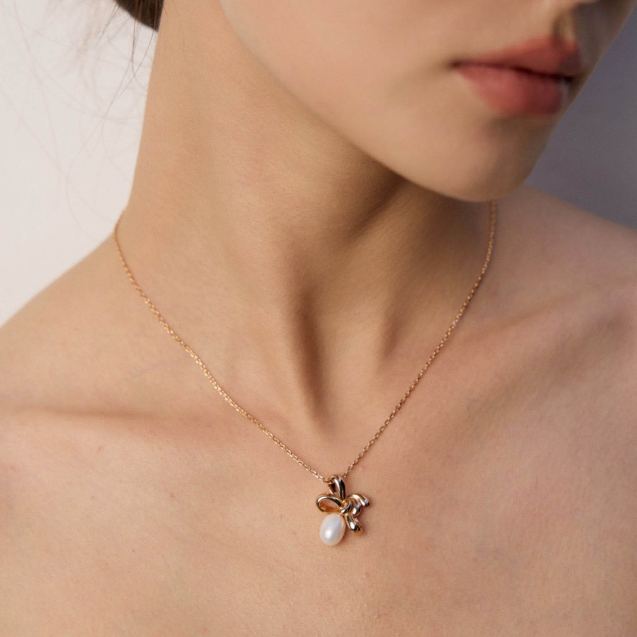 Knot Design Natural Pearl Necklace Eternal Love Elegant Jewelry Gift-4