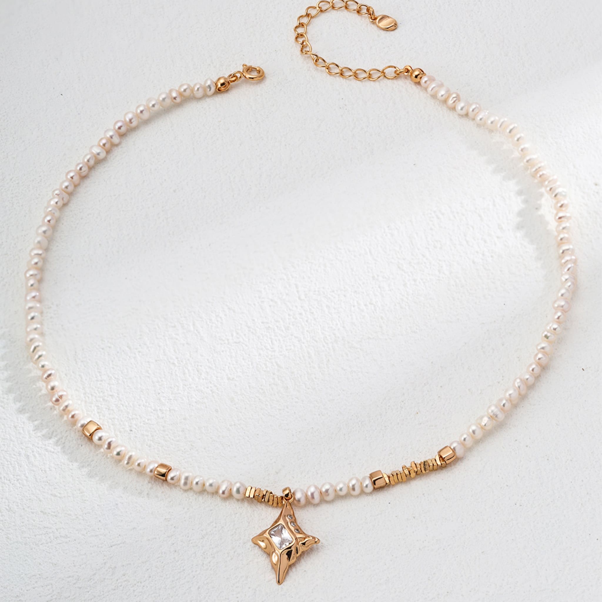 Natural Pearl Necklace with Zircon Pendant 925 Silver Elegant Jewelry-3