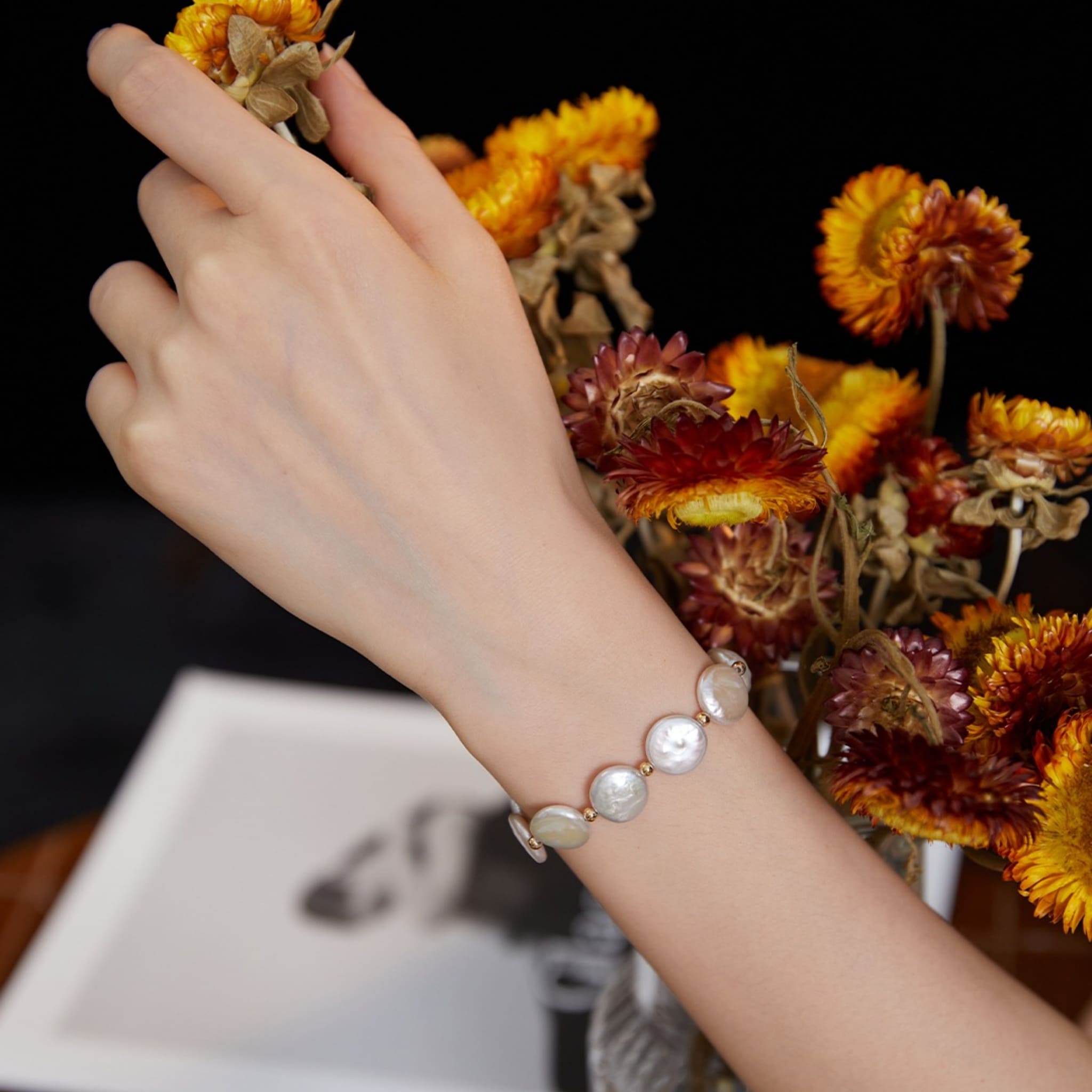 18K Gold Plated Natural Pearl Bracelet