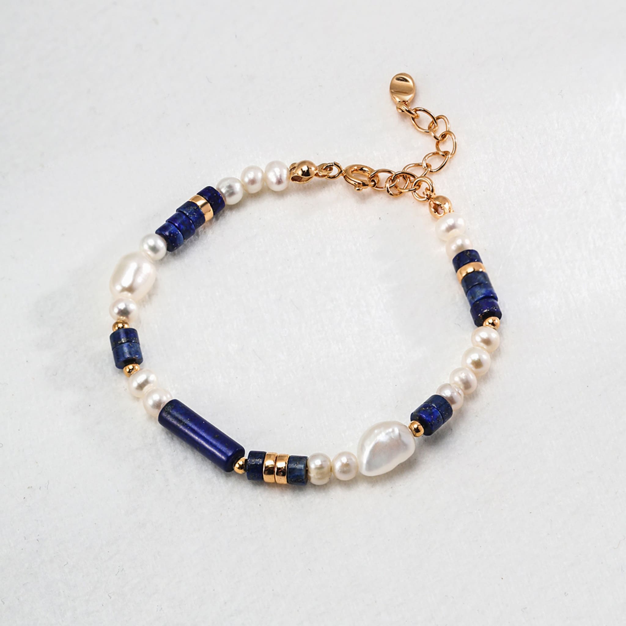 Sagittarius Lapis Lazuli Pearl Bracelet for Elegant Casual and Formal Wear-3
