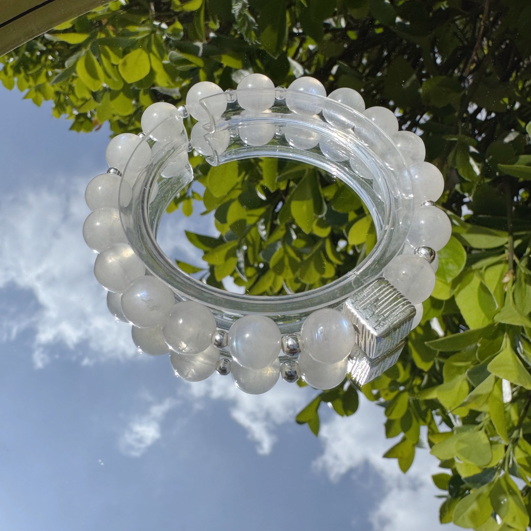 White Moonstone Bracelet for Inner Peace Clarity and Radiance-2