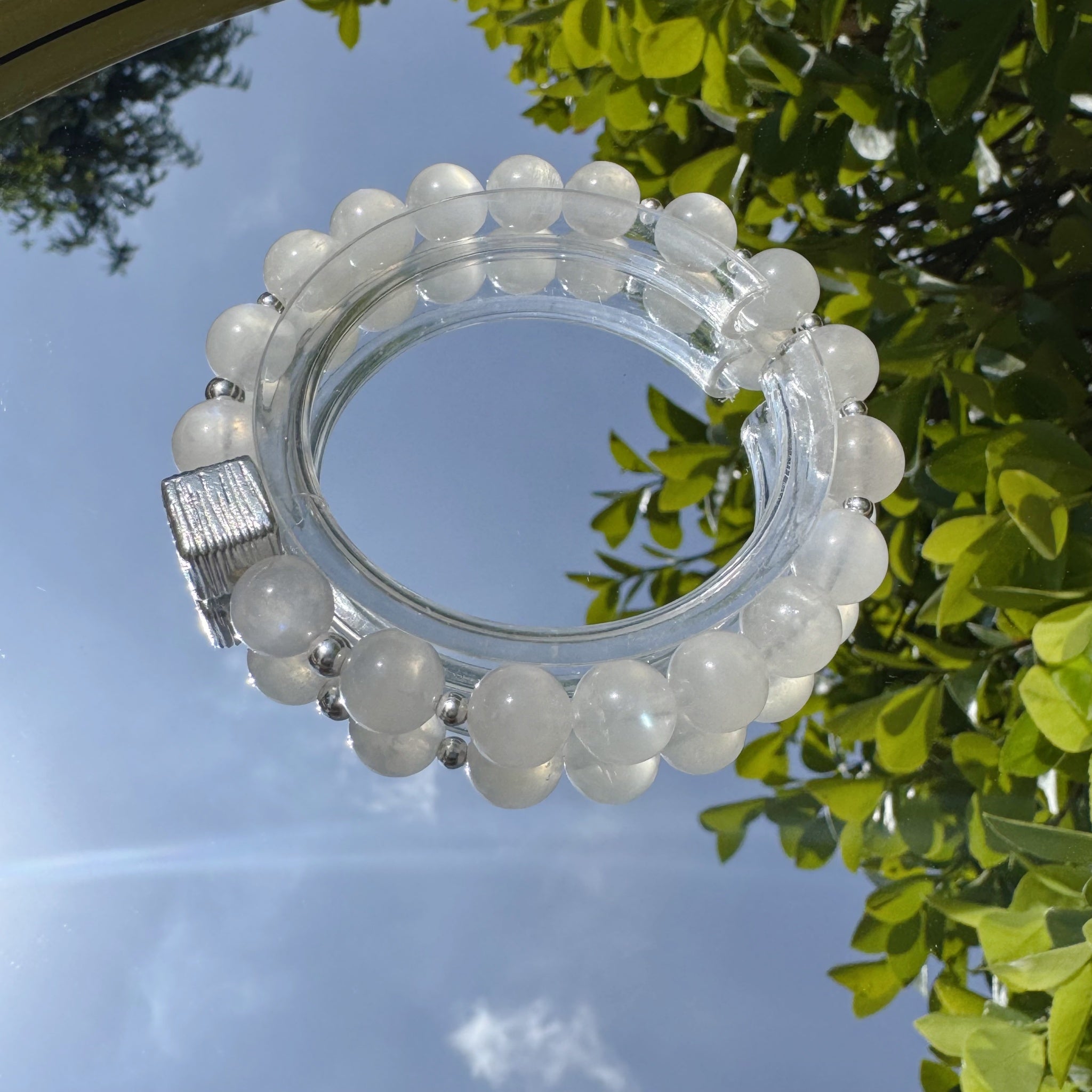 White Moonstone Bracelet for Inner Peace Clarity and Radiance-5