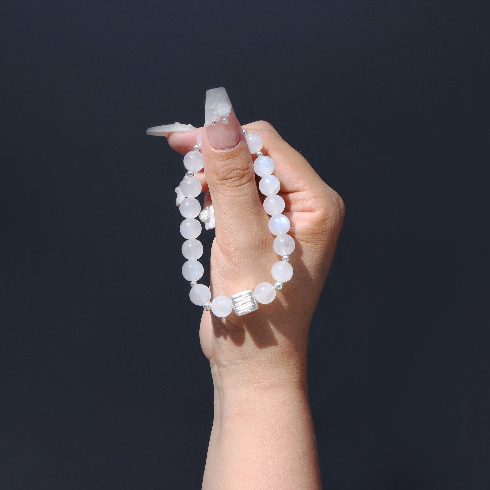 White Moonstone Bracelet for Inner Peace Clarity and Radiance