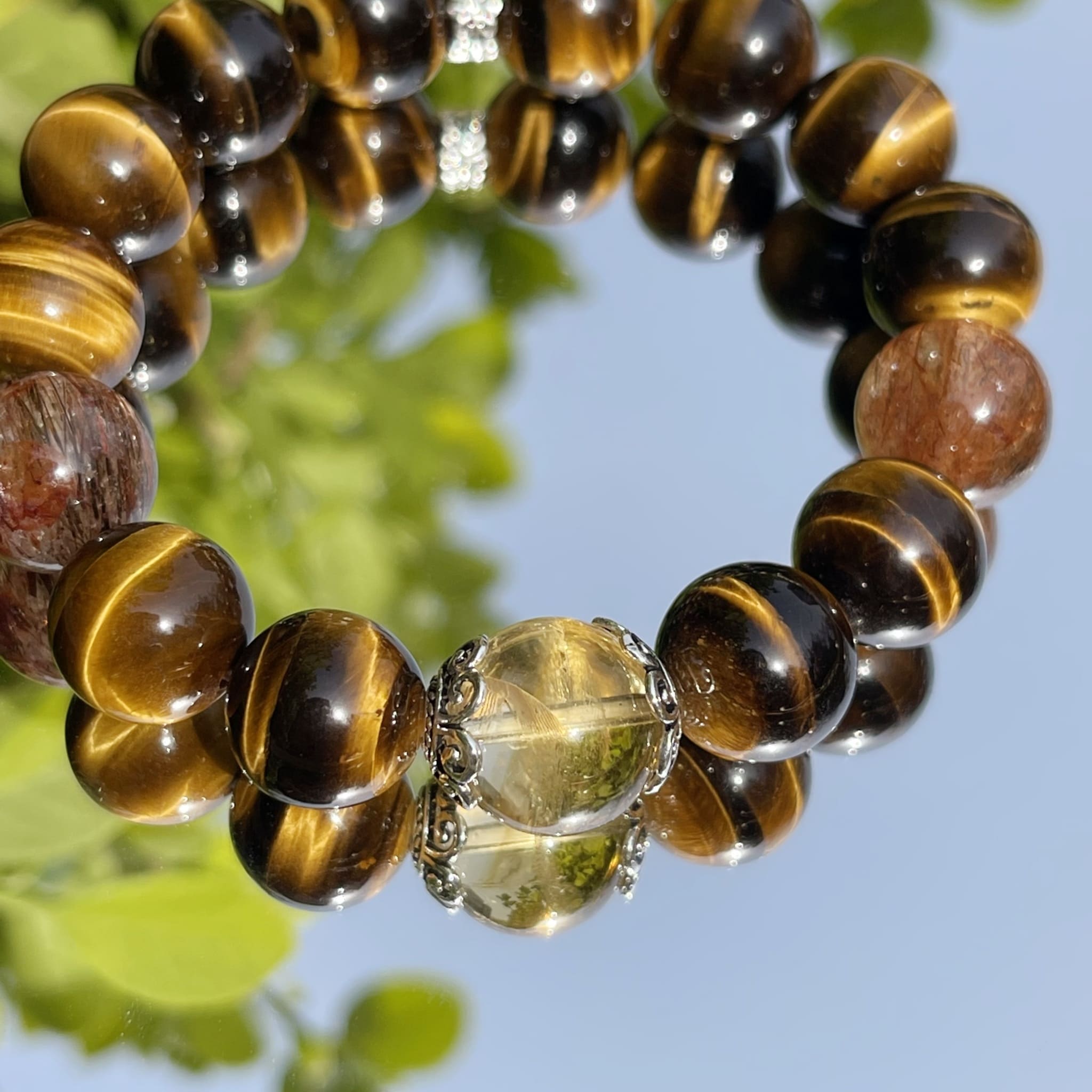 Tiger's Eye &amp; Black Golden Super 7 &amp; Citrine Bracelet