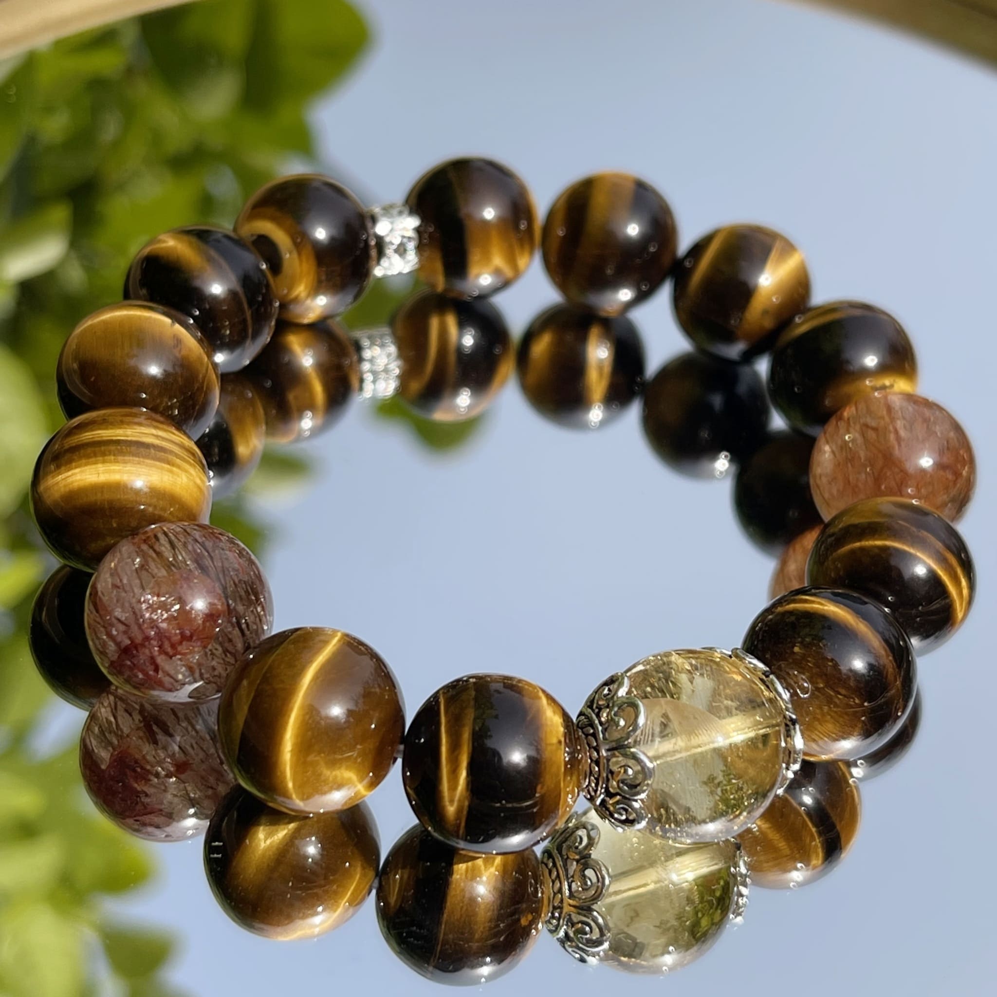 Tiger's Eye &amp; Black Golden Super 7 &amp; Citrine Bracelet
