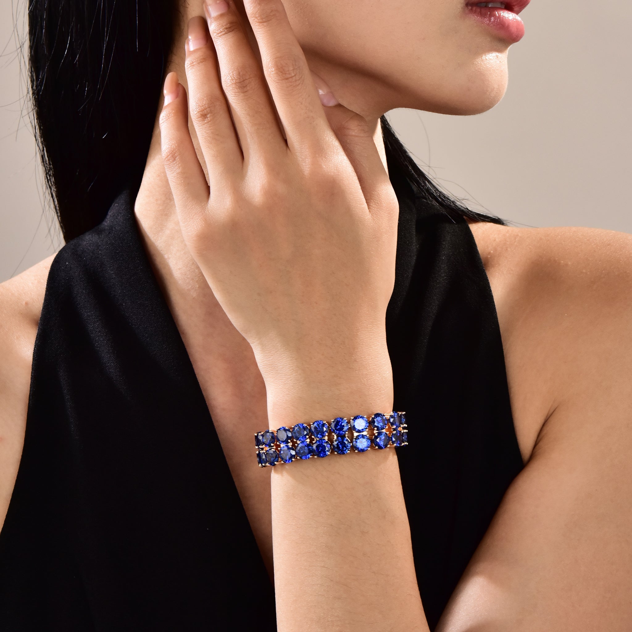 Affordable Blue/Red Zircon Bracelet Hypoallergenic Everyday Elegance-2