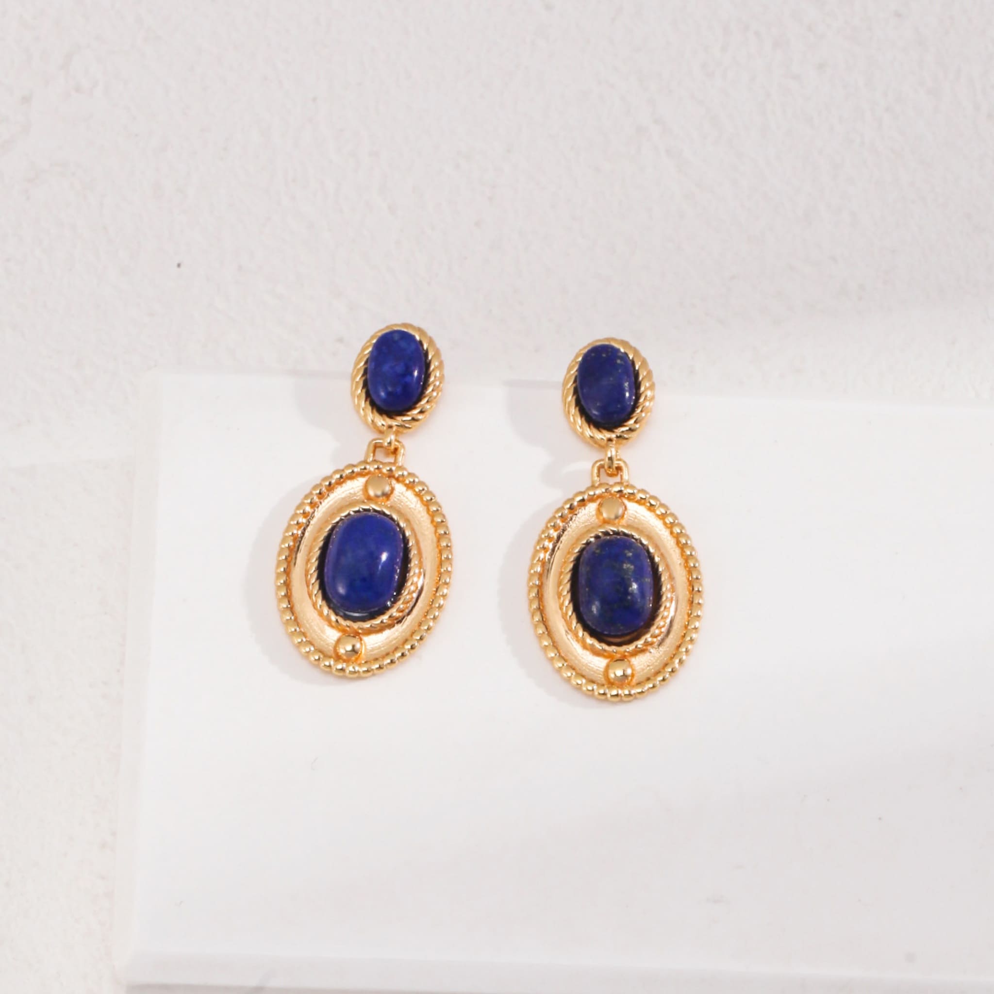 Artful Blue Lapis Lazuli Earrings for Elegant Everyday Looks-3