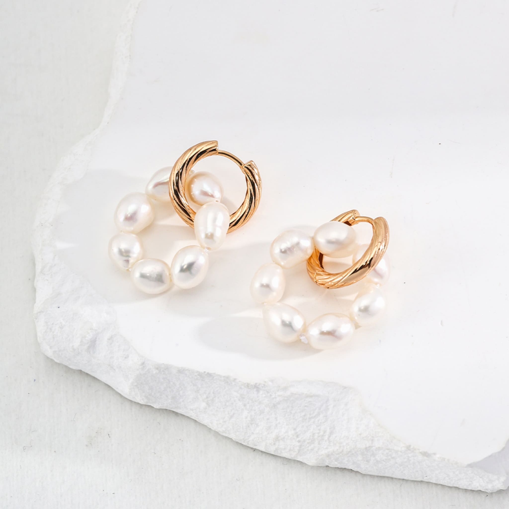 Best Friend Matching Pearl Earrings Sterling Silver Vintage Gold-1