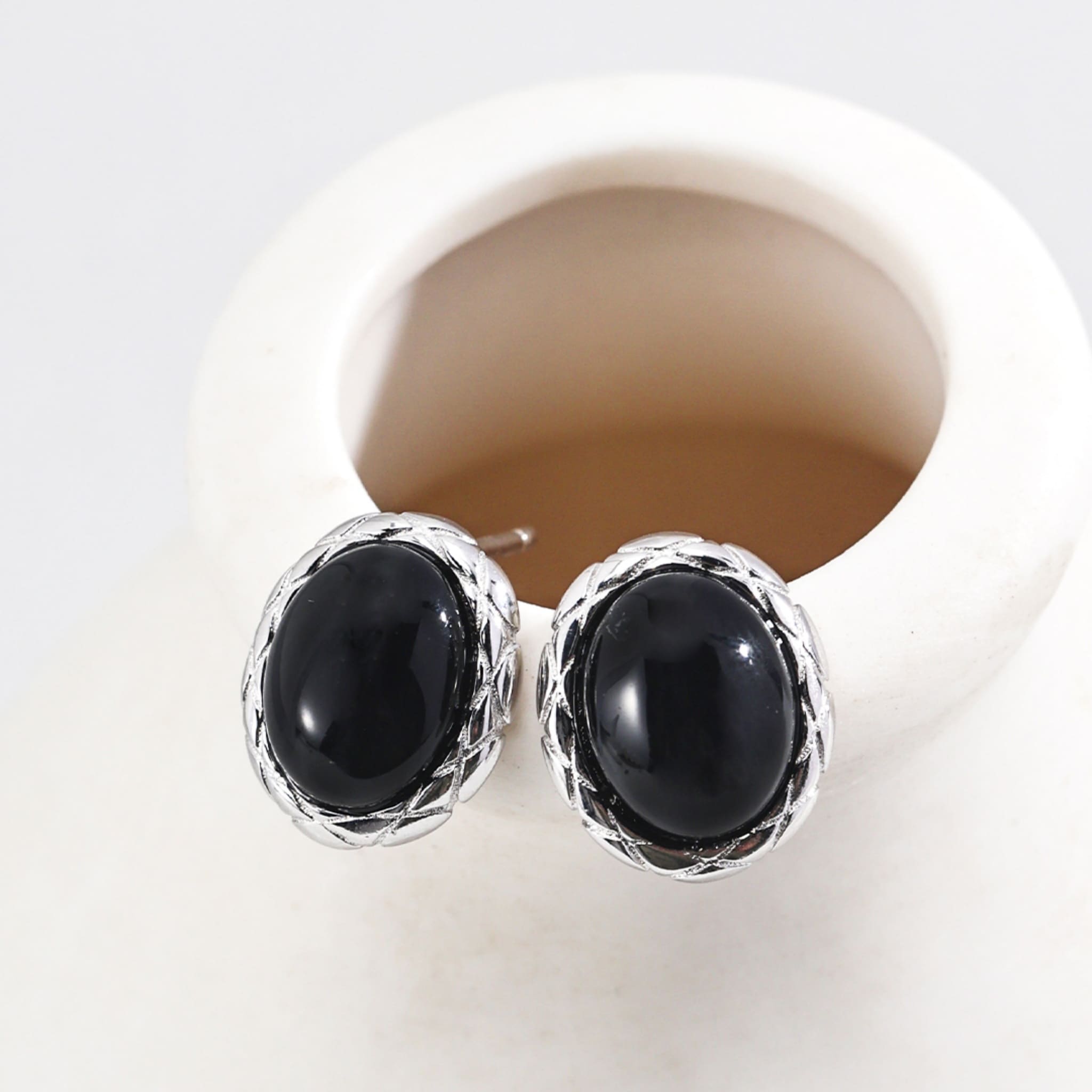 Calm Focus Onyx Earrings for Burnout Relief and Office Days-4