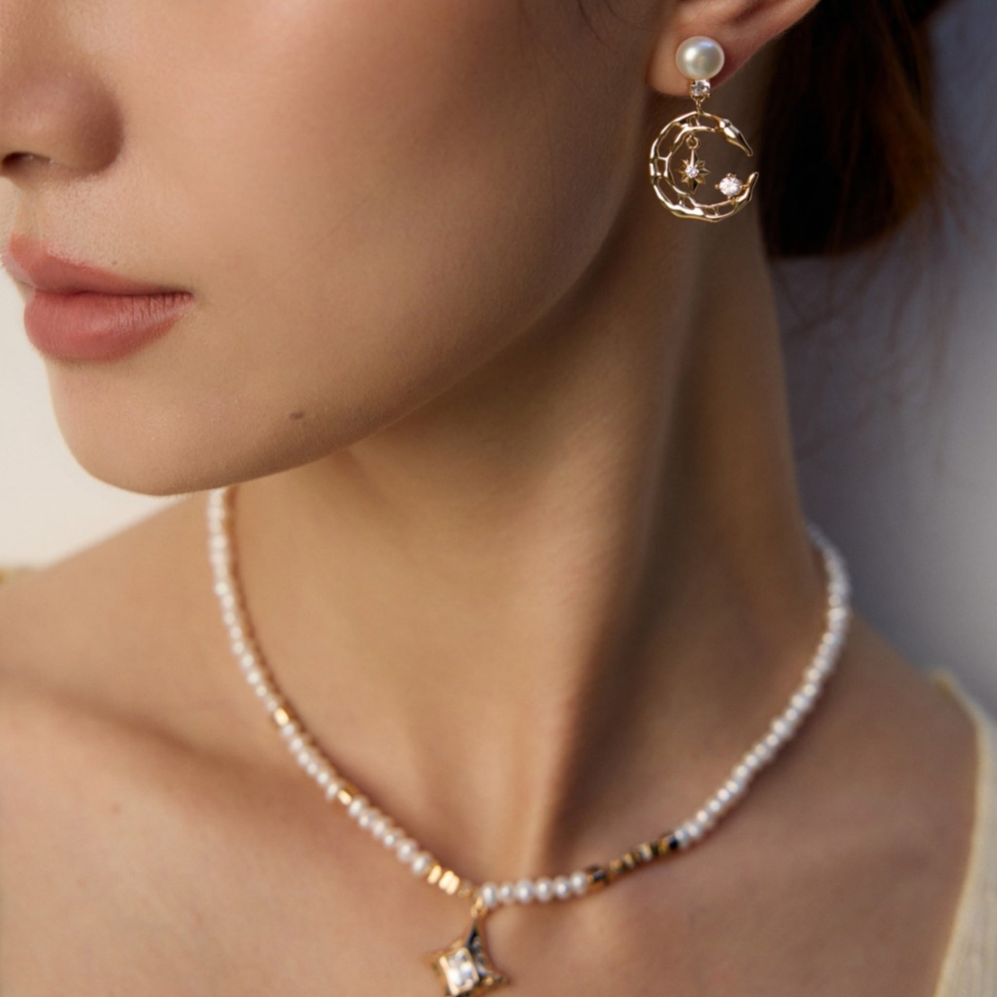 Celestial Natural Pearl Earrings for Summer Fresh Everyday Vintage Look-4