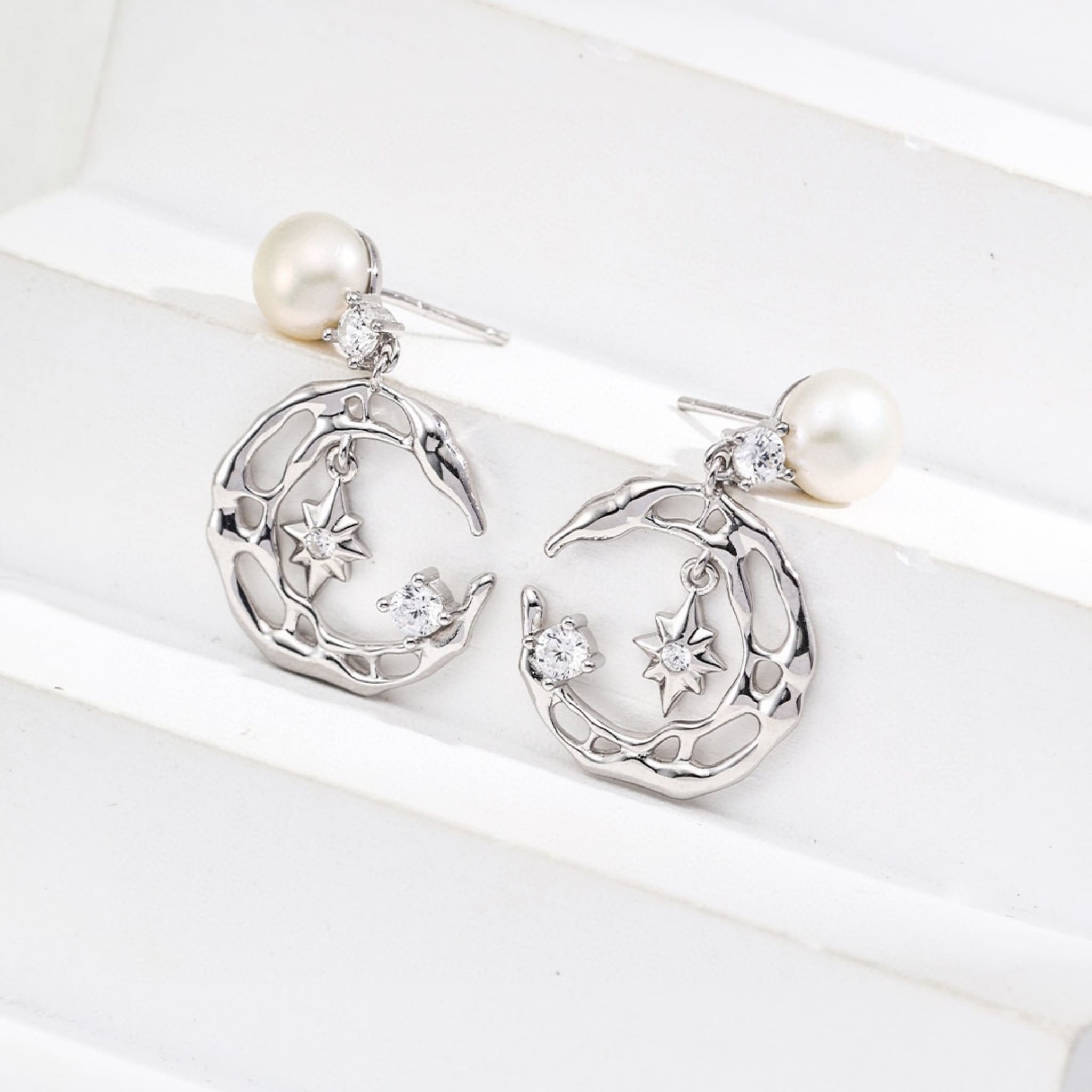 Celestial Natural Pearl Earrings for Summer Fresh Everyday Vintage Look-5