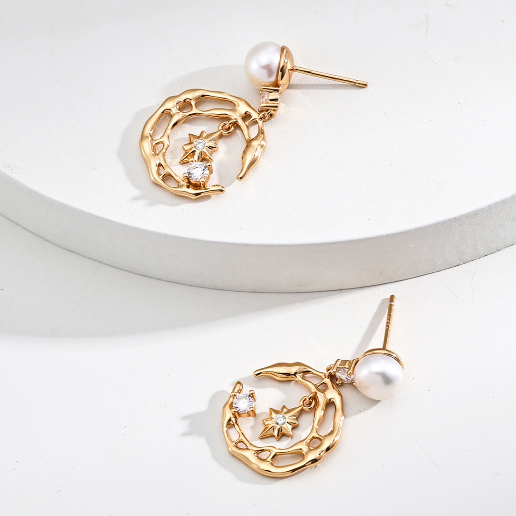 Celestial Natural Pearl Earrings for Summer Fresh Everyday Vintage Look-6