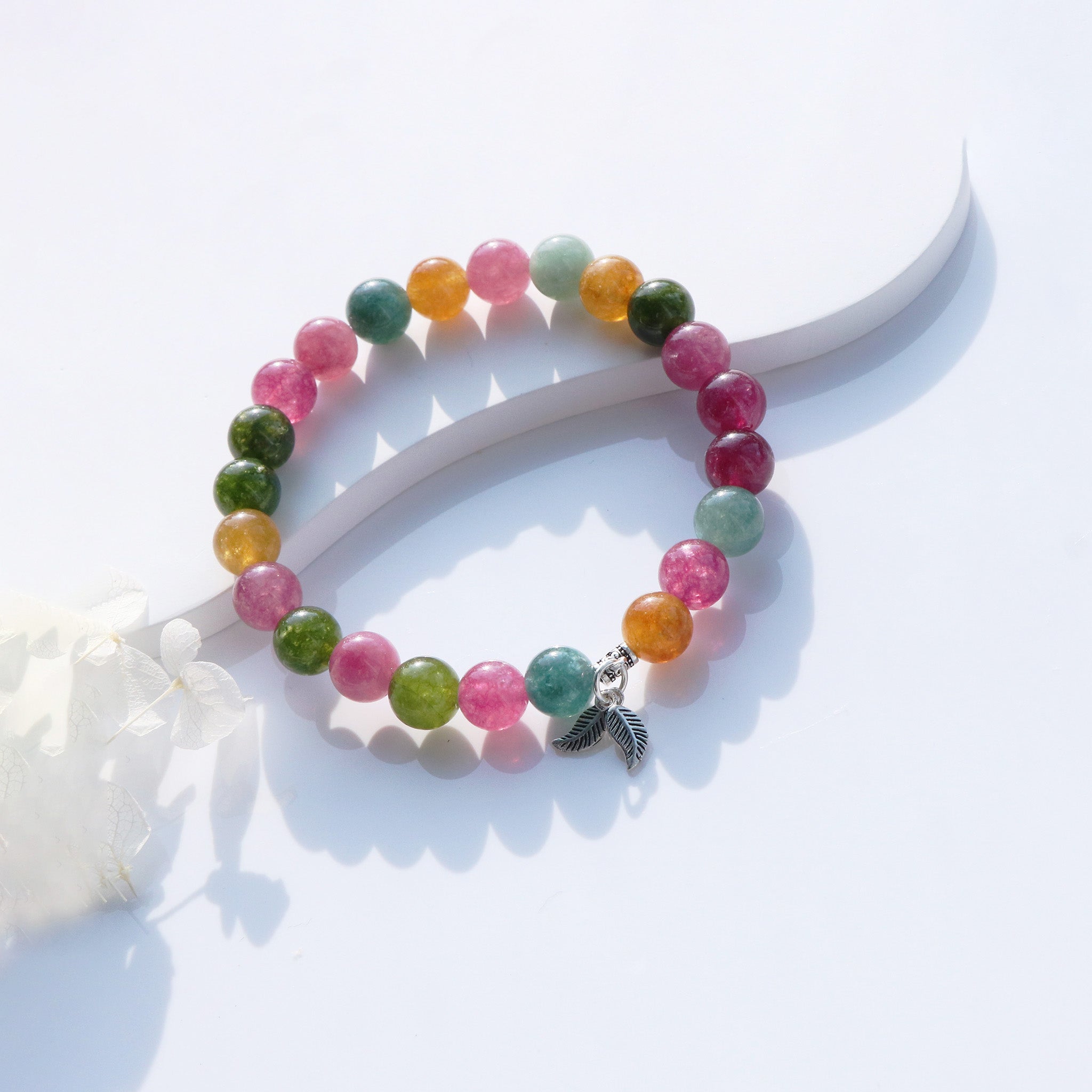 Colorful Tourmaline Beaded Bracelet for Emotional Clarity and Strength-1