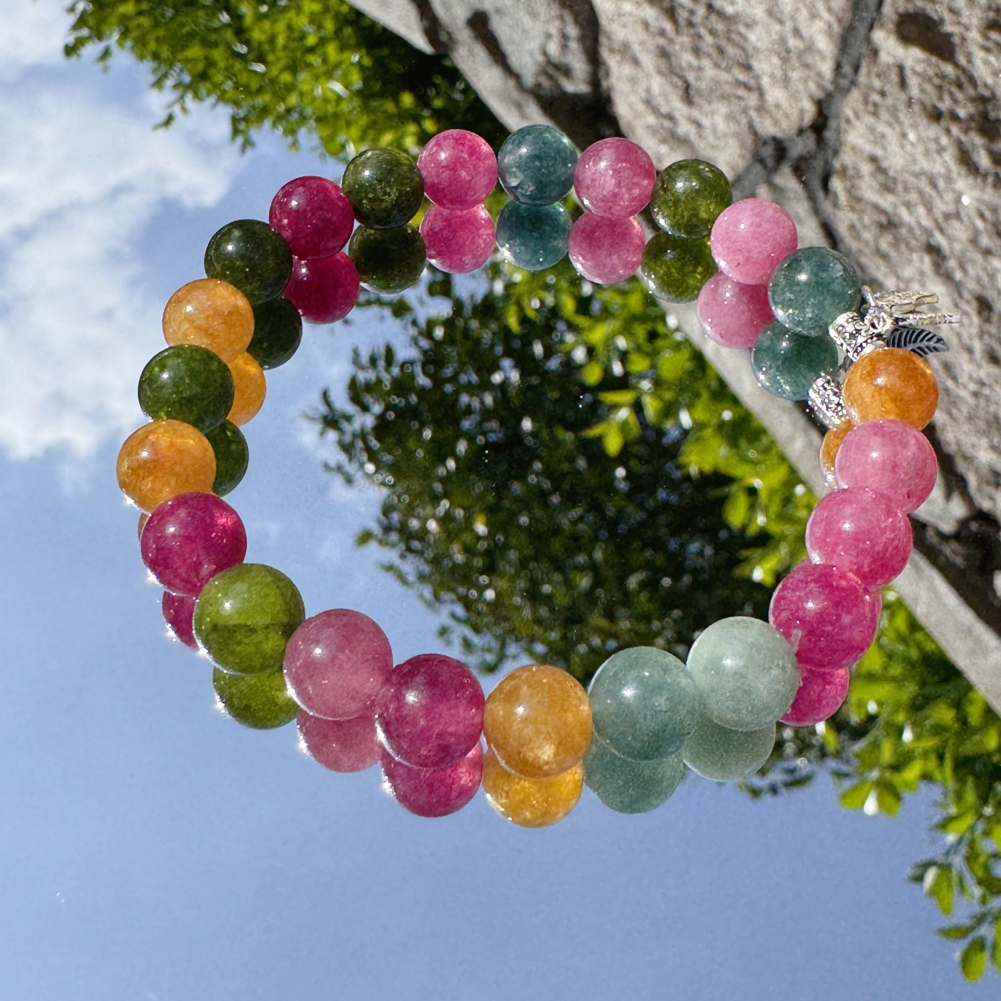 Colorful Tourmaline Beaded Bracelet for Emotional Clarity and Strength-2