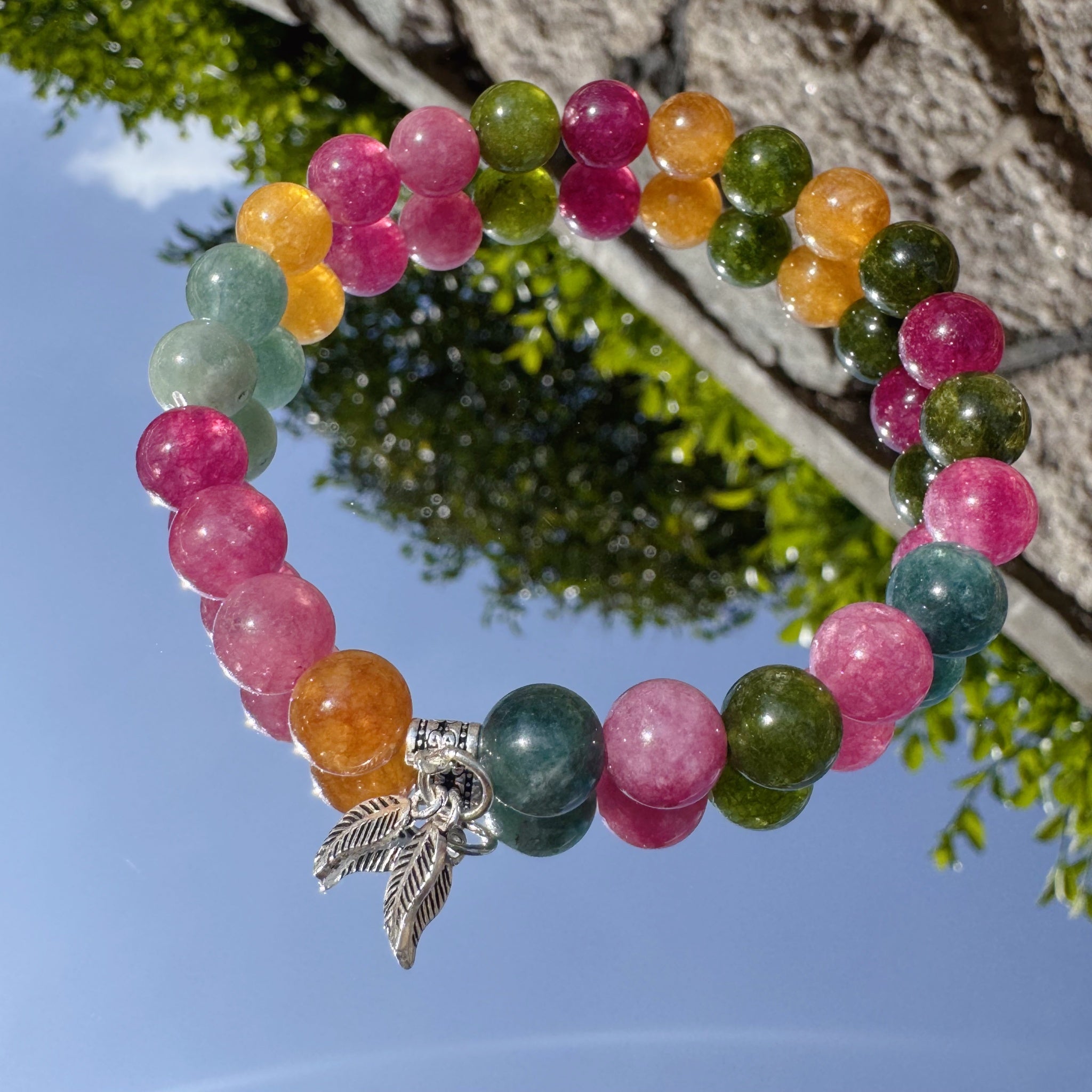 Colorful Tourmaline Beaded Bracelet for Emotional Clarity and Strength-4