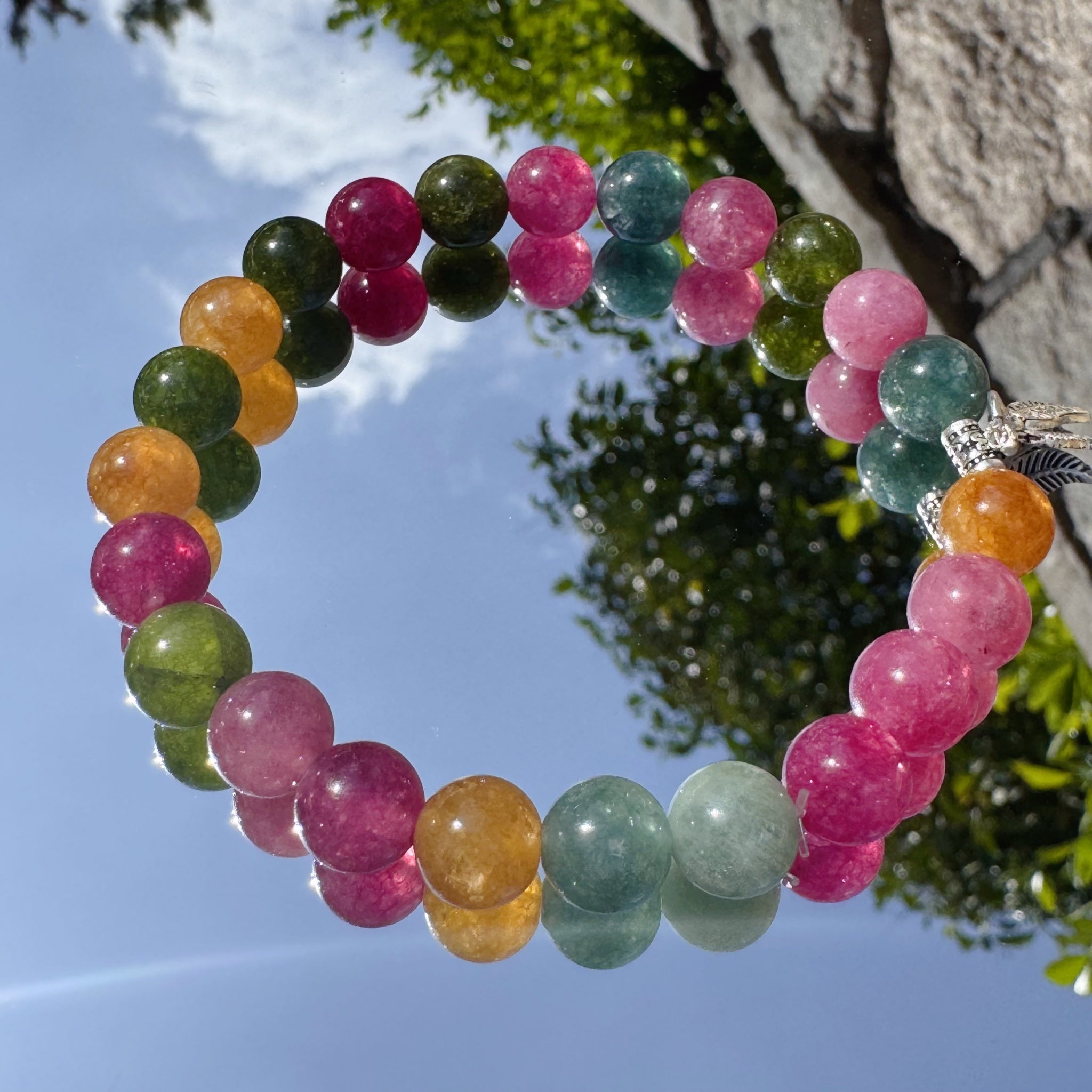 Colorful Tourmaline Beaded Bracelet for Emotional Clarity and Strength-5
