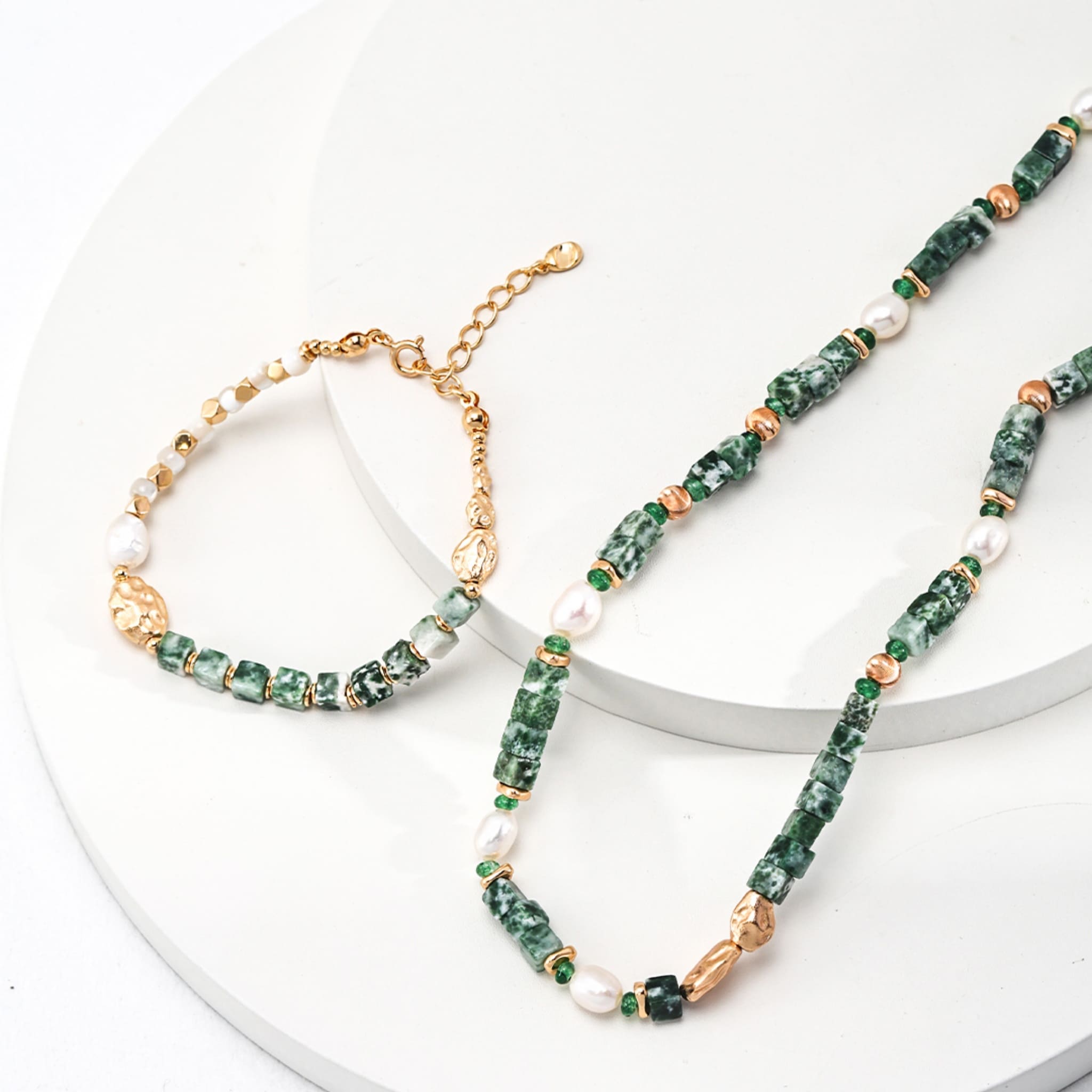 Qinghai Jade Pearl Necklace