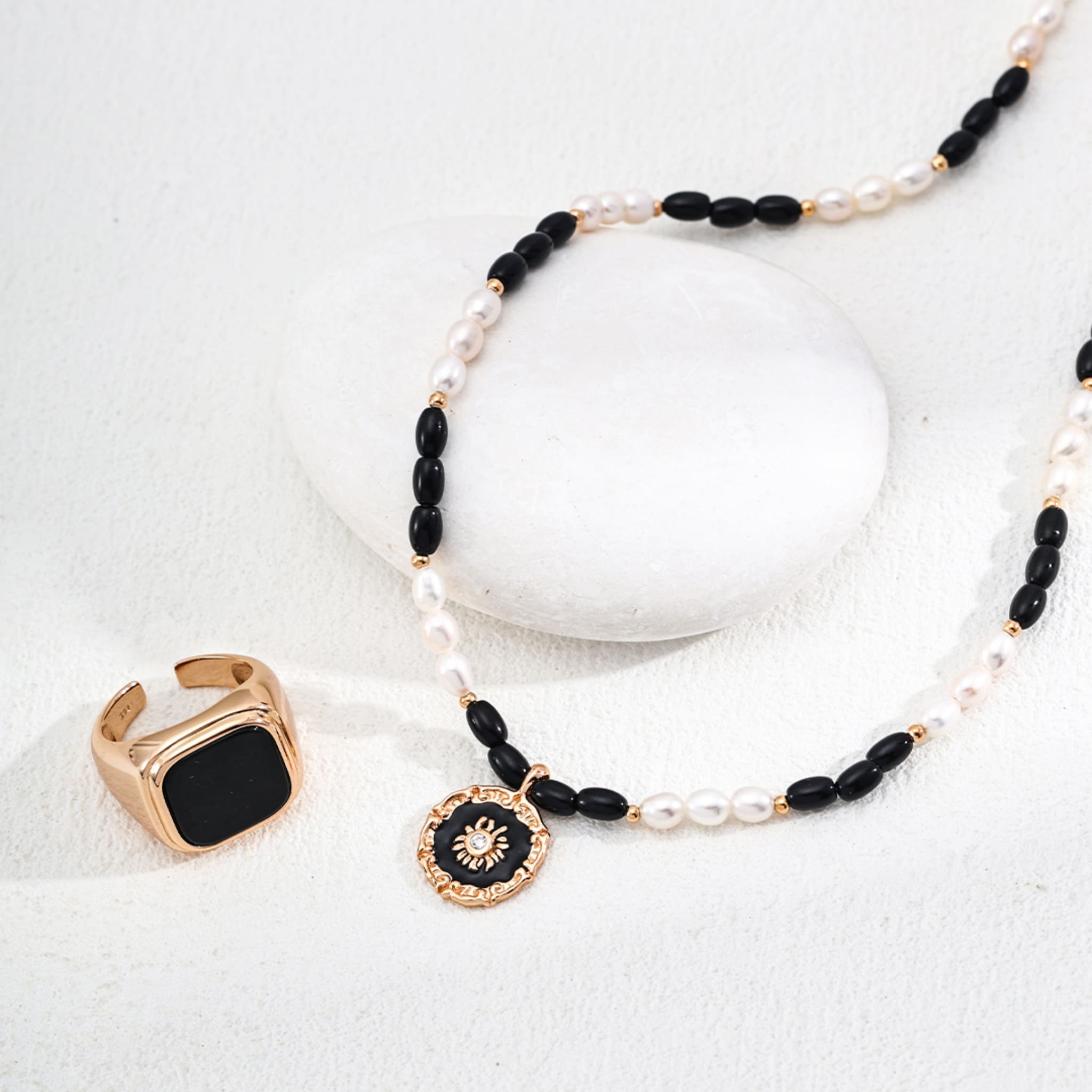 Pearl Black Onyx Necklace