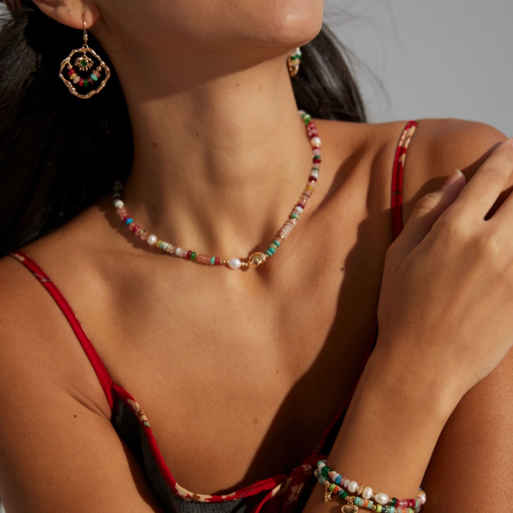 Dopamine Color Gem Jewelry Set for Trendy College Style-2