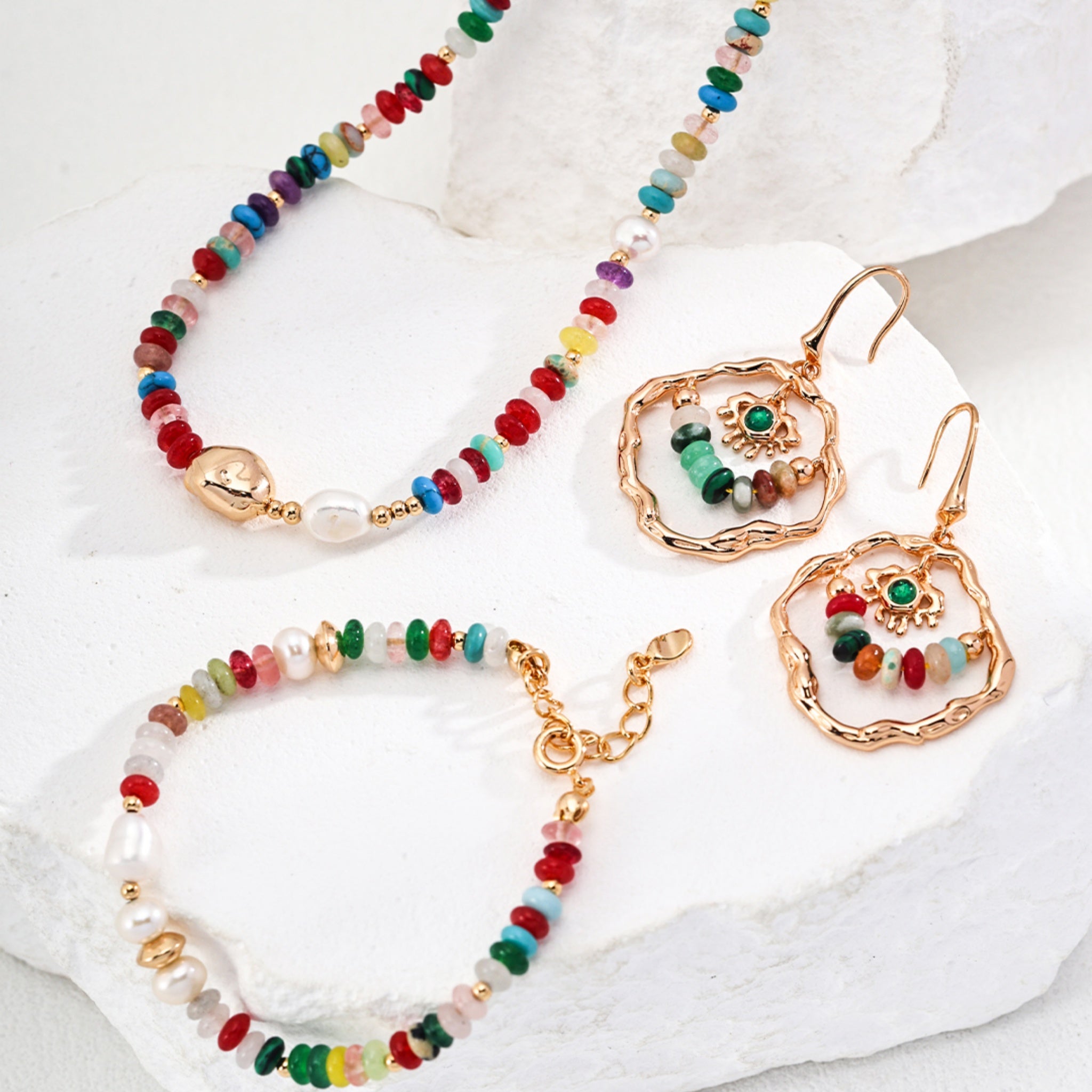 Dopamine Color Gem Jewelry Set for Trendy College Style-6