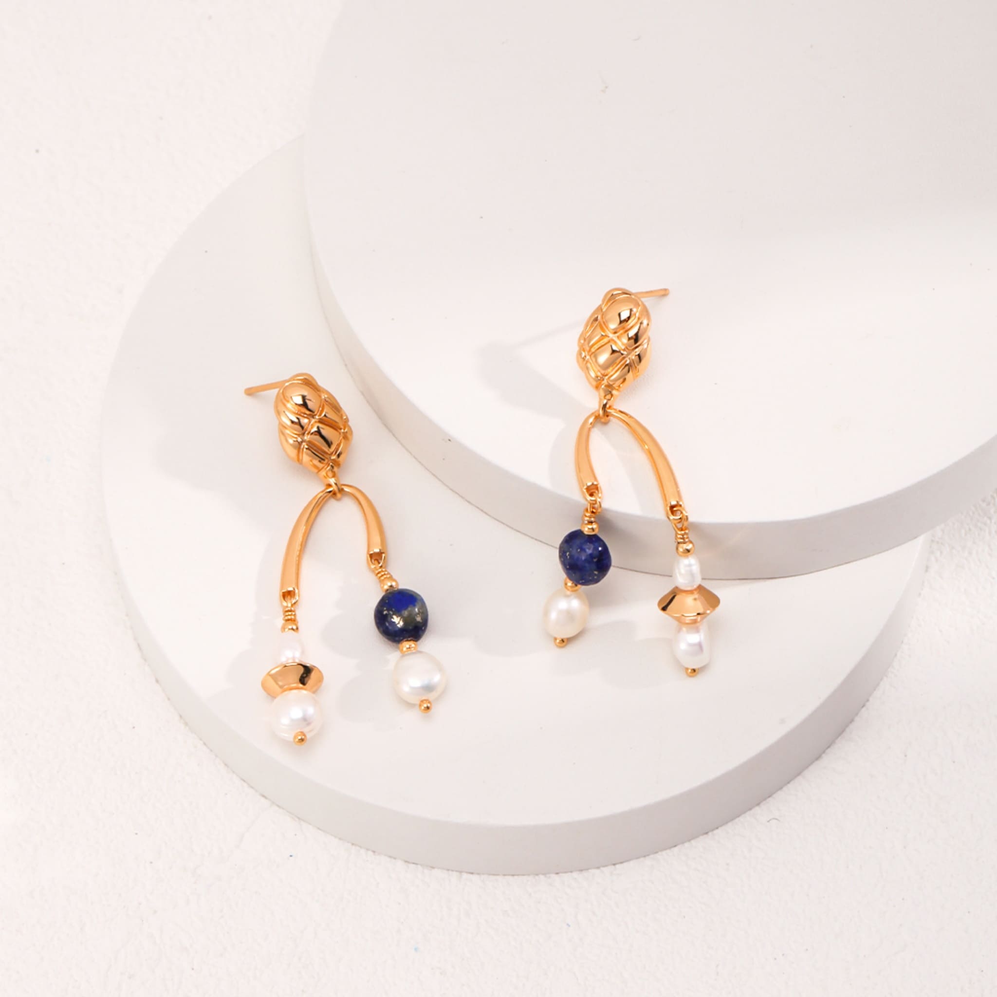 Pearl and Lapis Lazuli Earrings