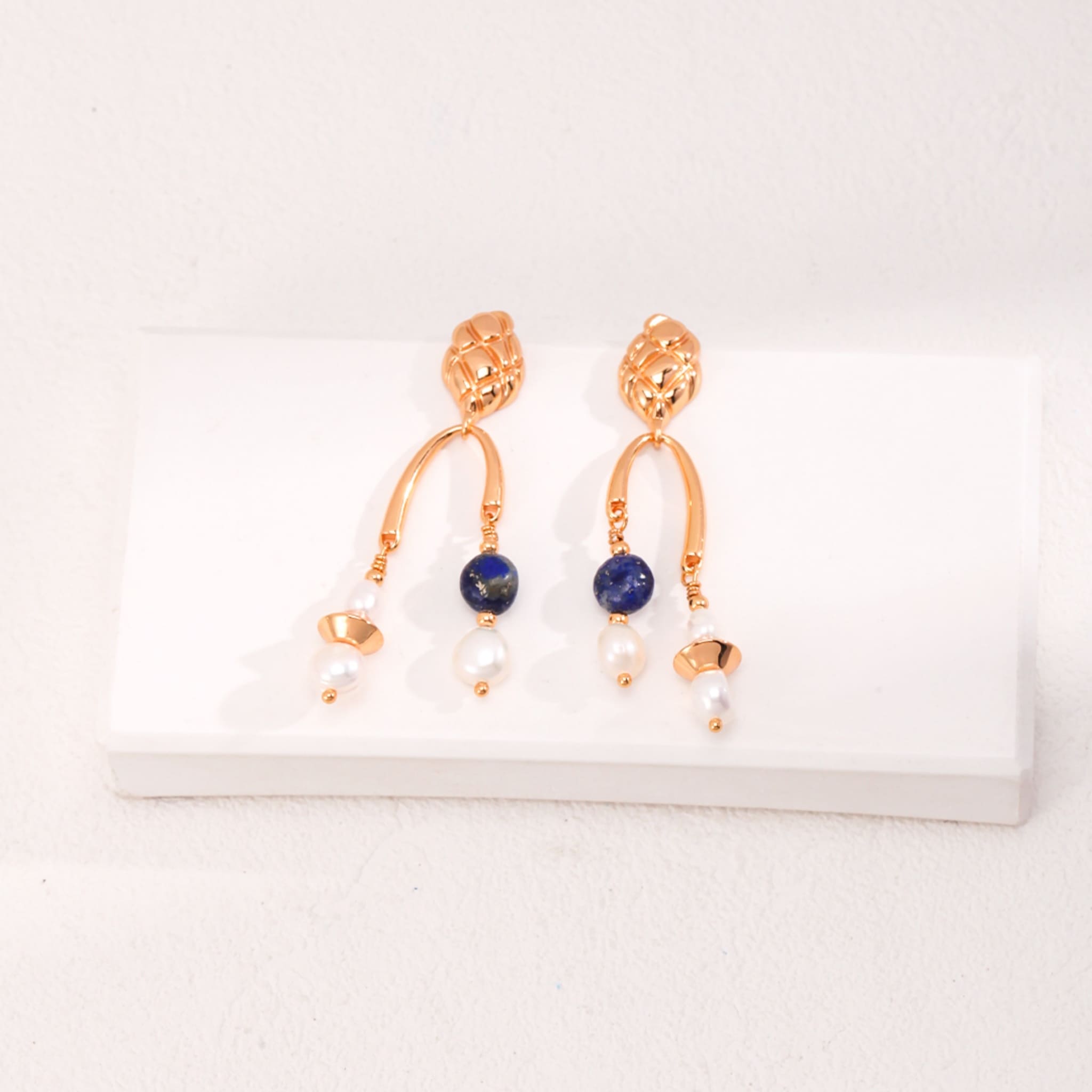 Pearl and Lapis Lazuli Earrings