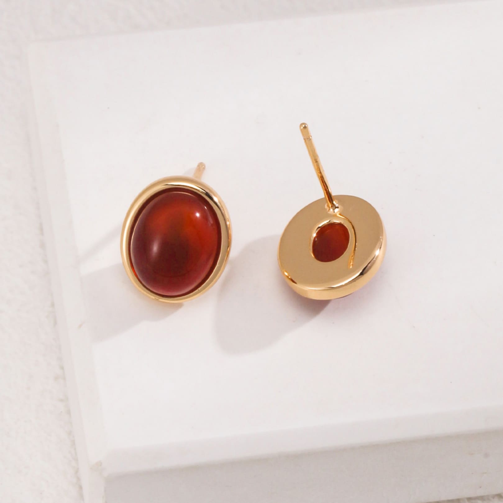 Red Agate & Tiger's Eye Earrings