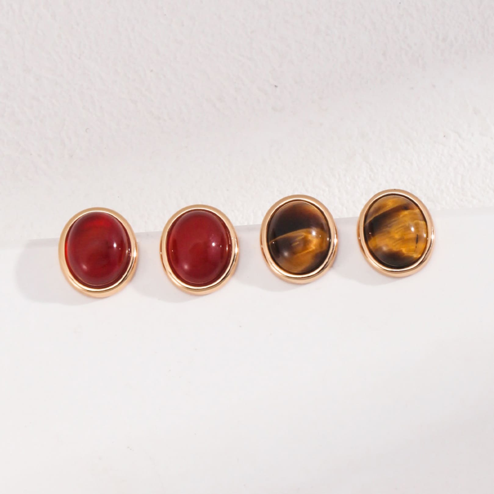 Red Agate & Tiger's Eye Earrings