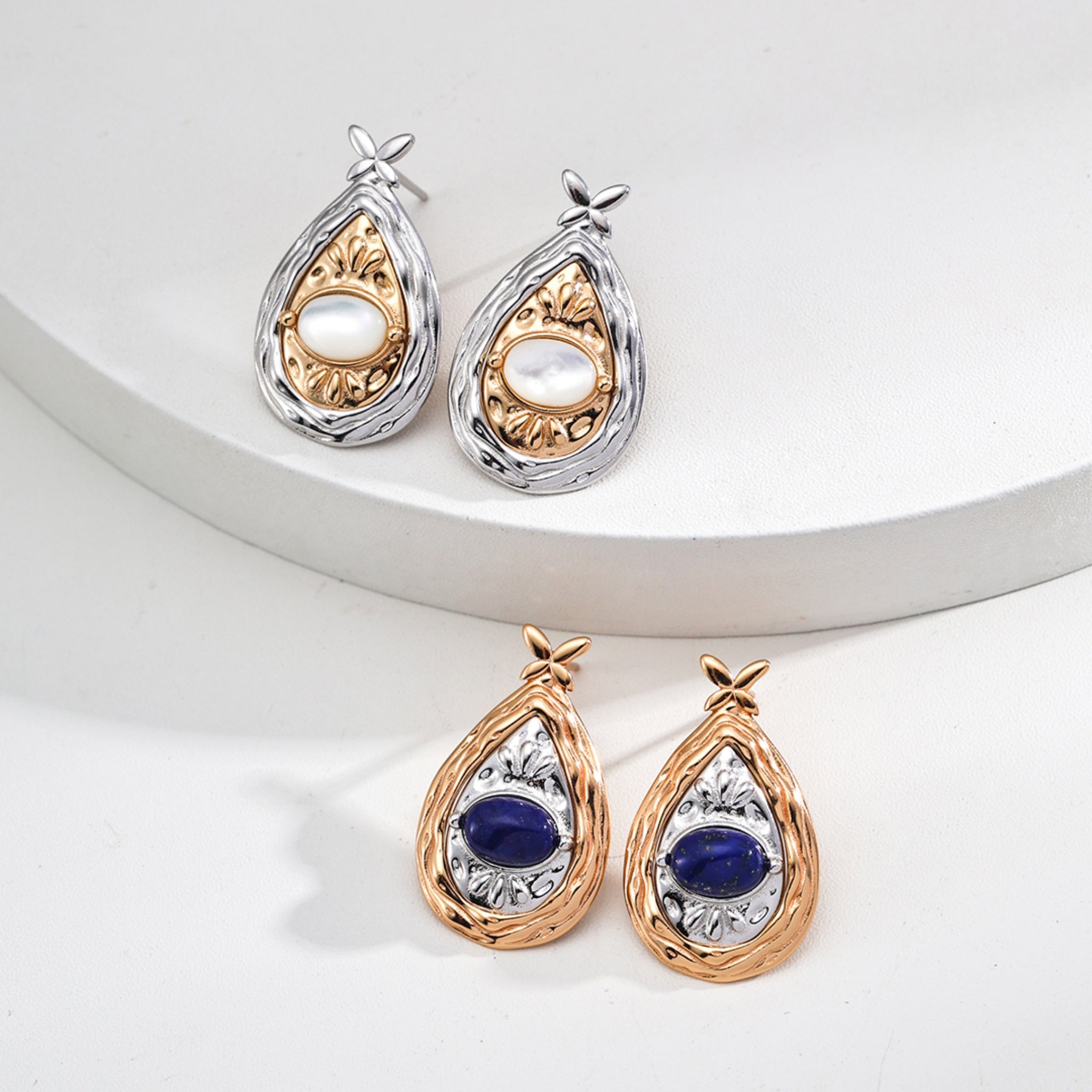 Mother of Pearl / Lapis Lazuli Earrings