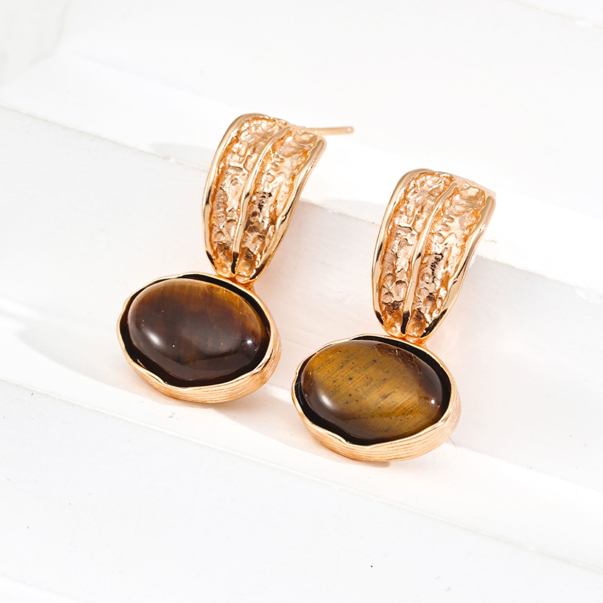 Black Onyx / Tiger's Eye Earrings