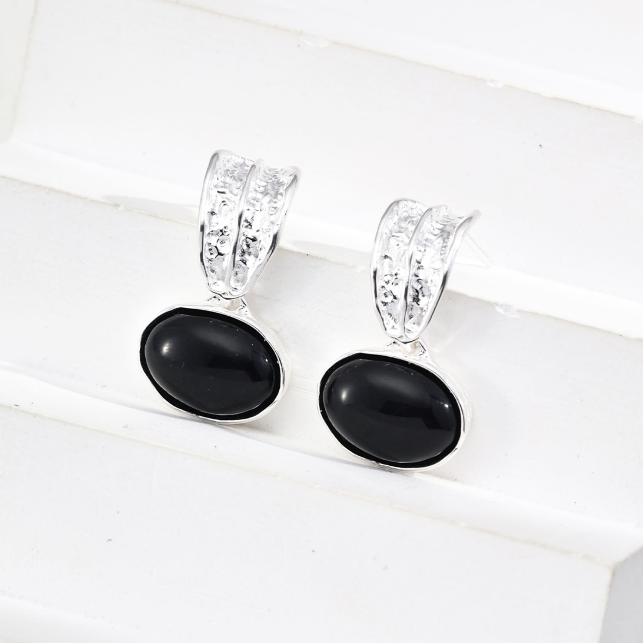 Black Onyx / Tiger's Eye Earrings