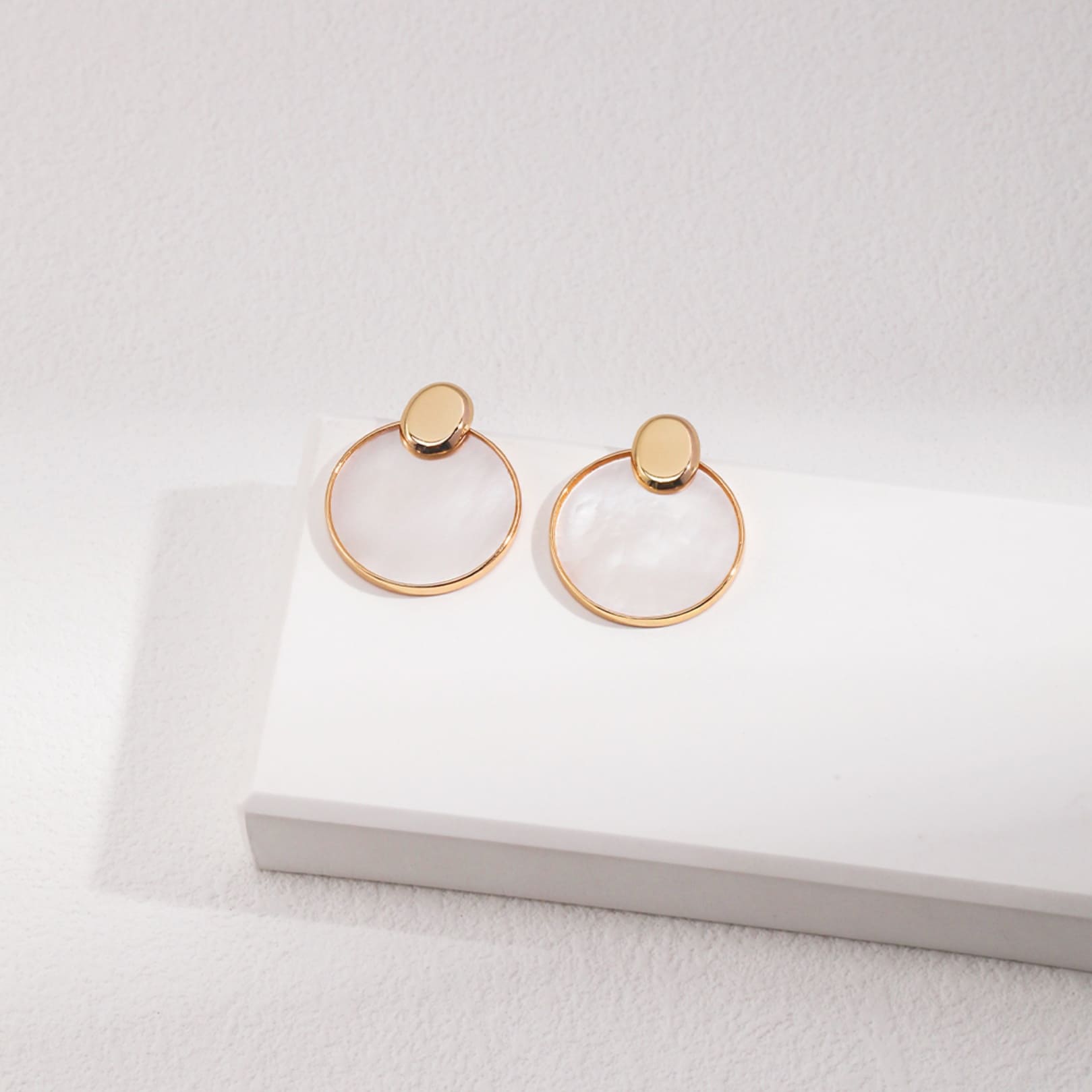 Gold-Plated Mother of Pearl Earrings