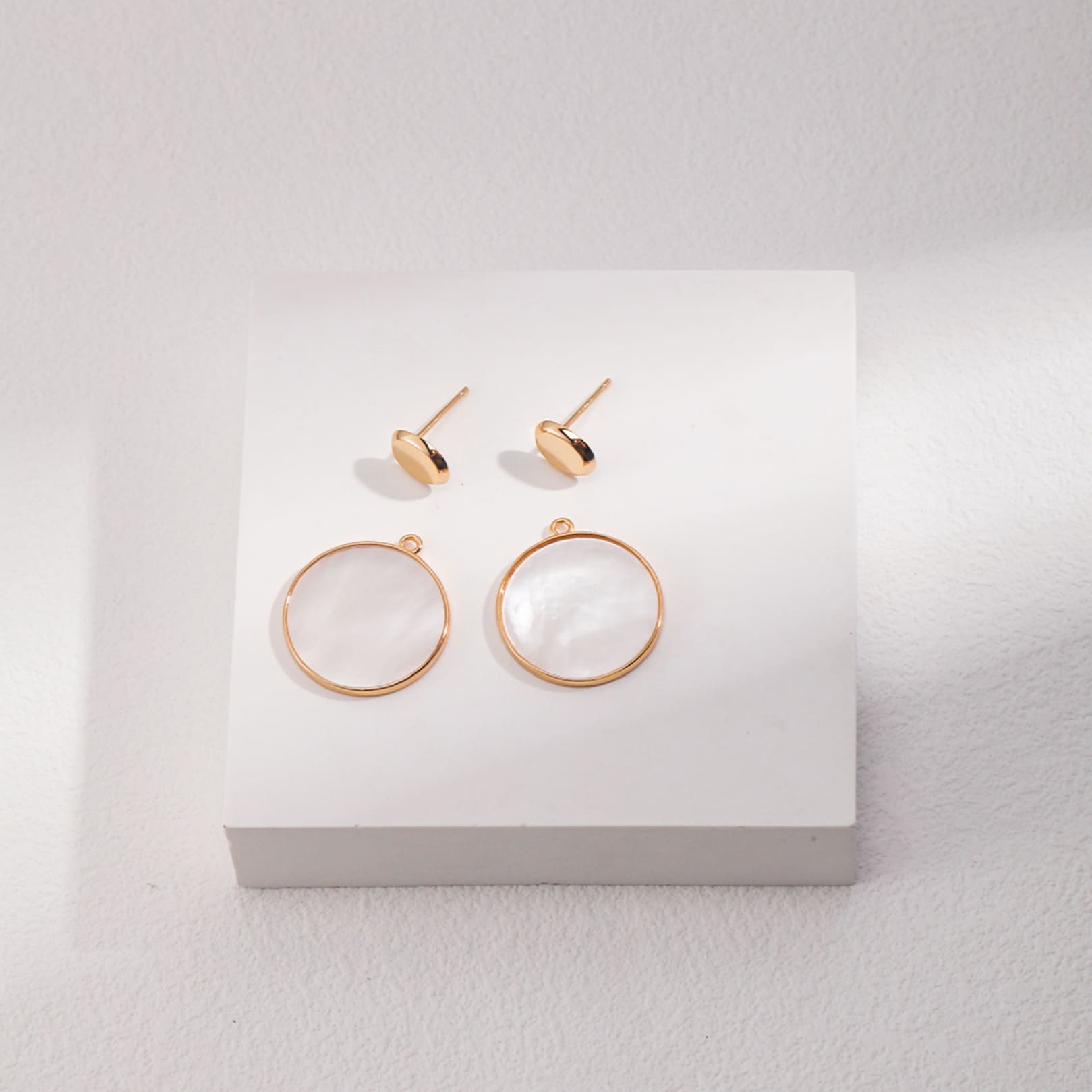 Gold-Plated Mother of Pearl Earrings