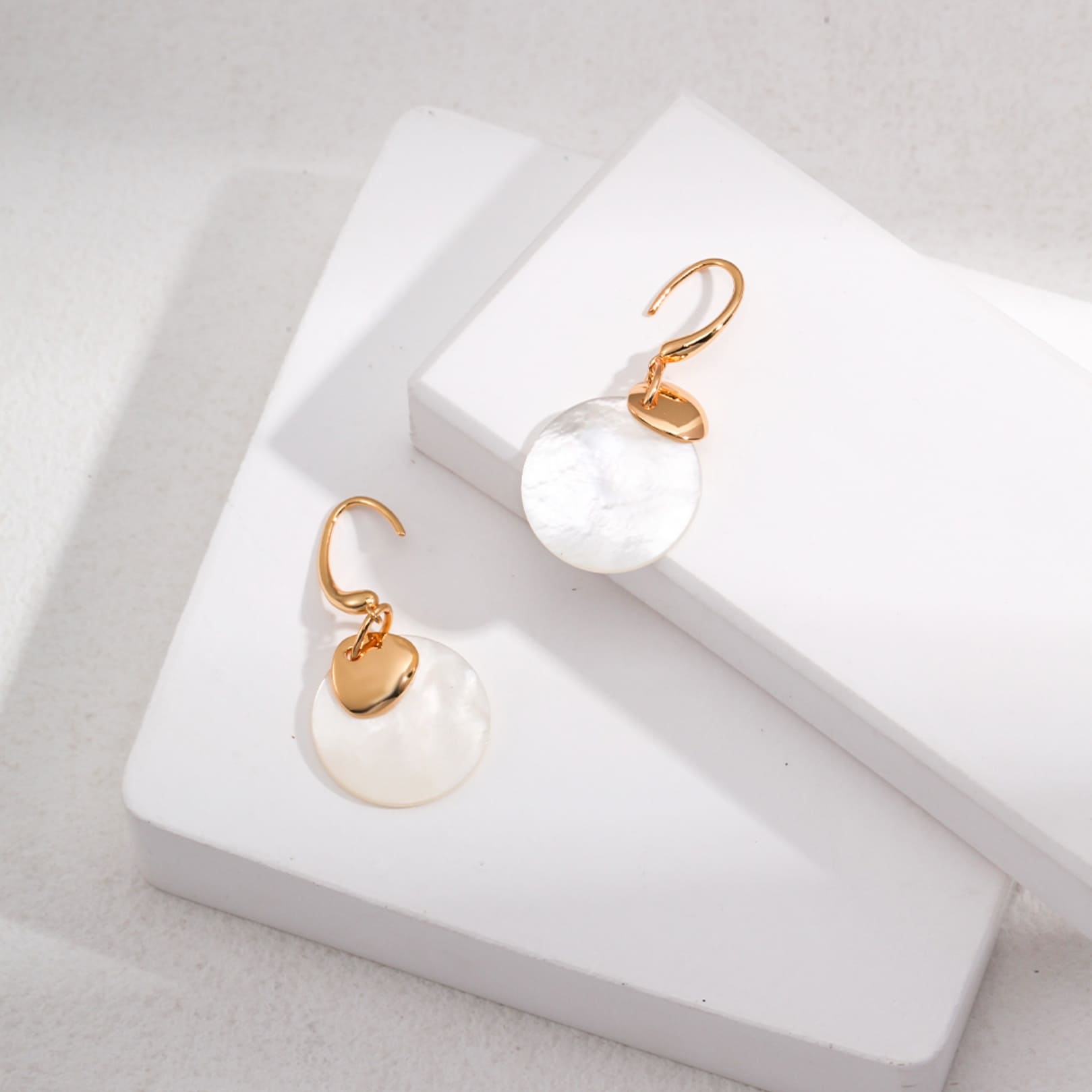 Gold-Plated Mother of Pearl Earrings