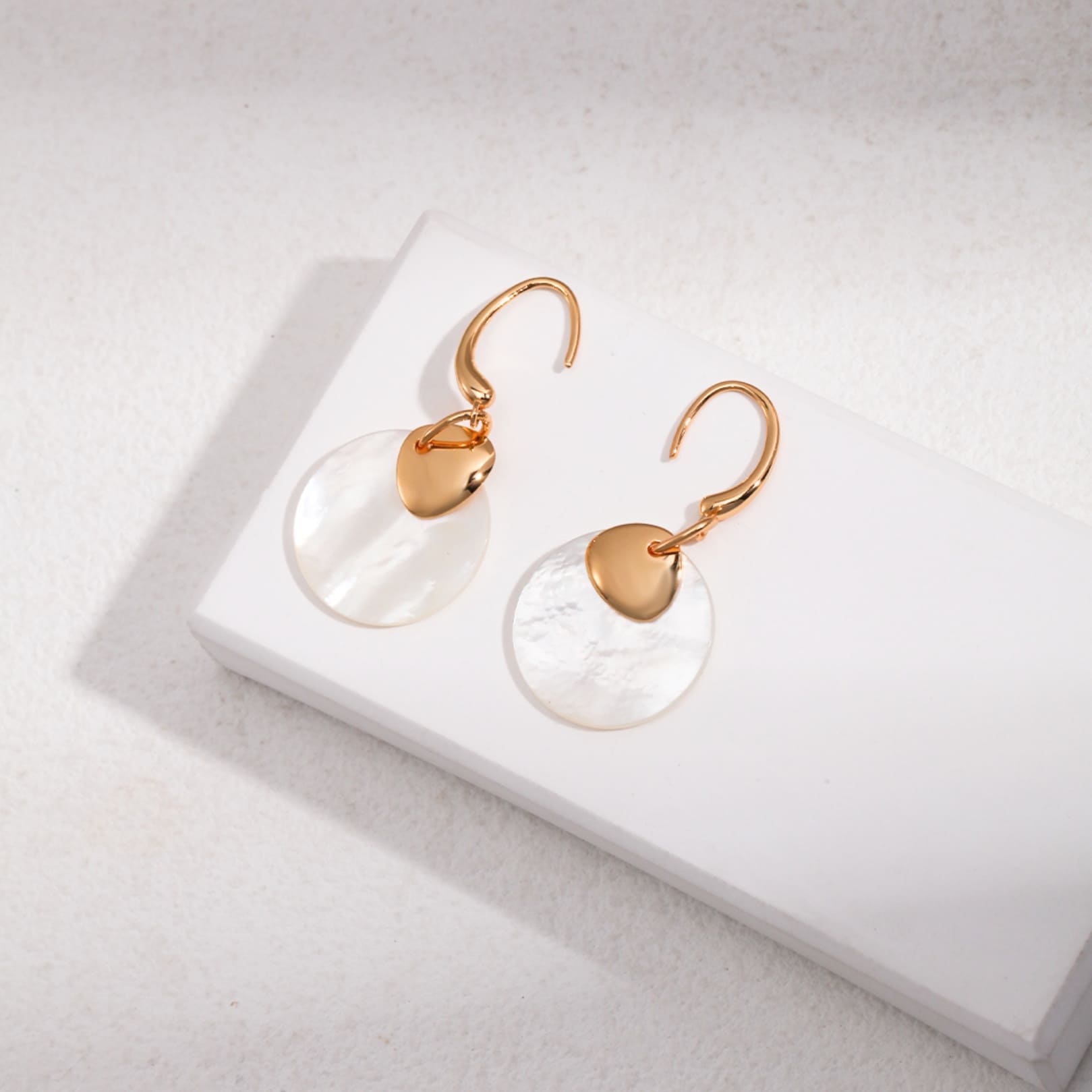 Gold-Plated Mother of Pearl Earrings