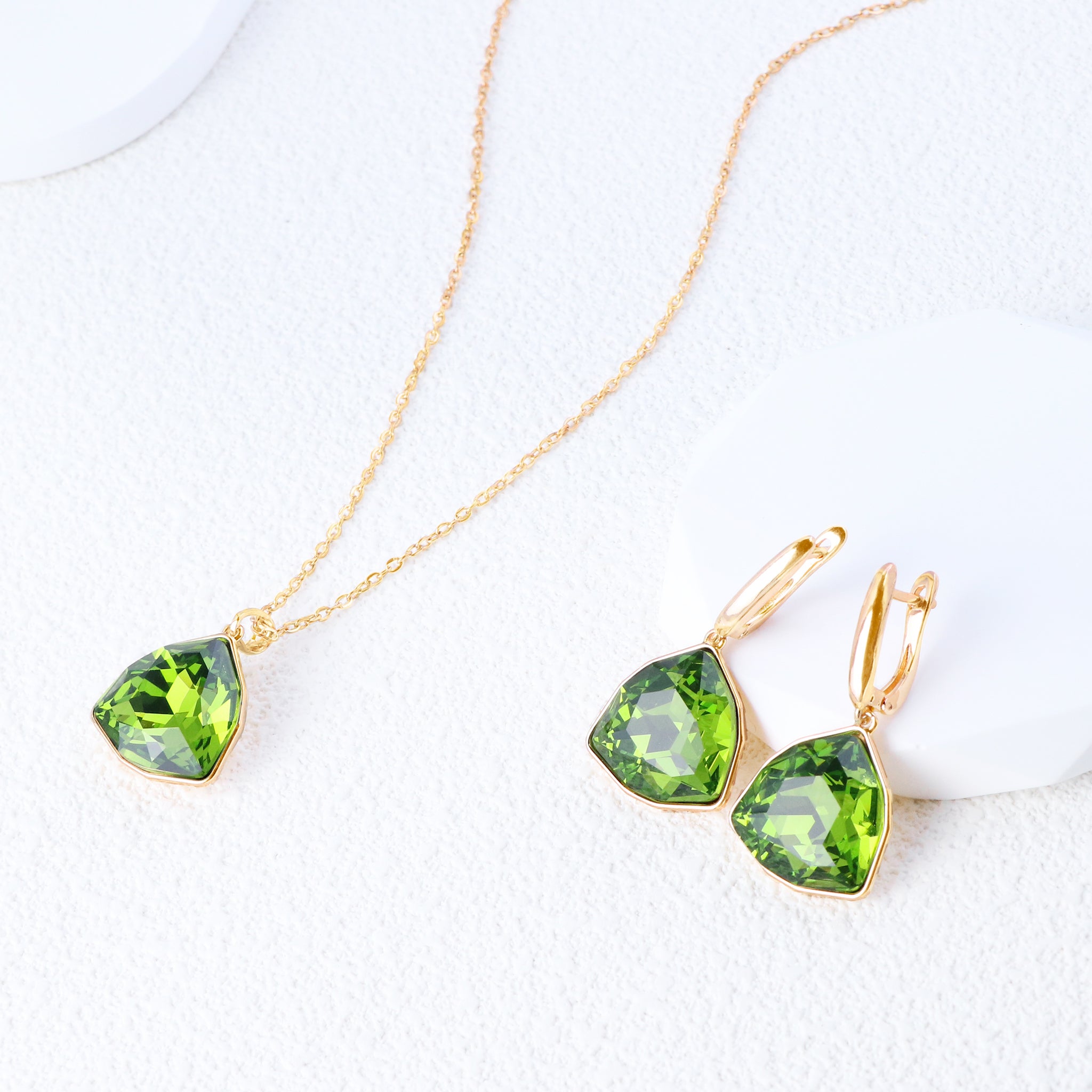 Elegant Austrian Crystal Necklace and Earrings Set Gift for Her Birthday-5