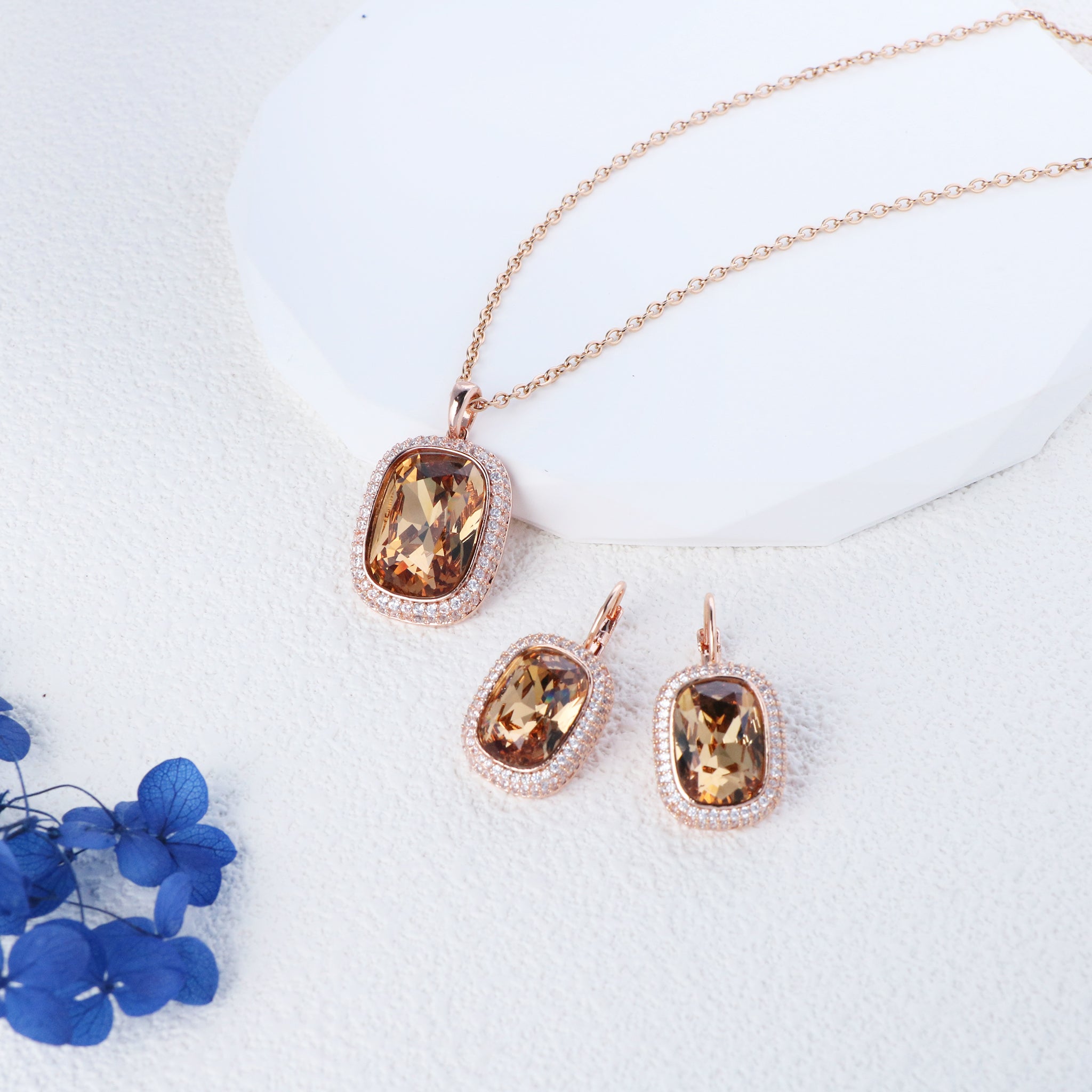 Elegant Austrian Crystal Set Lasting Shine for Wedding or Parties-1
