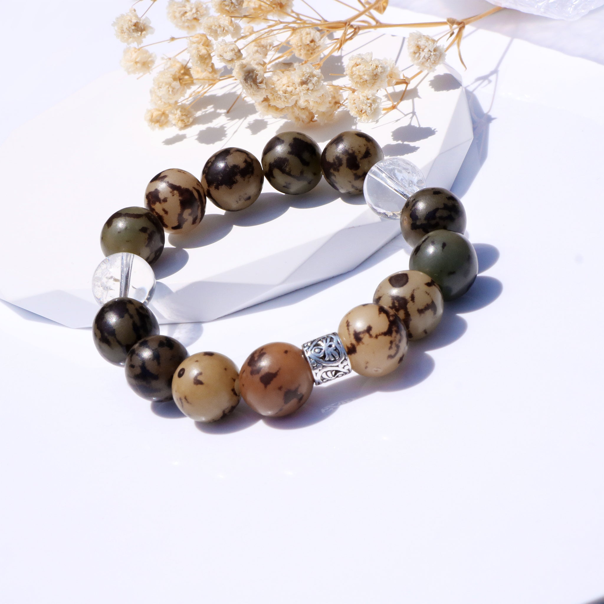 Elegant Handmade Clear Quartz Bodhi Bracelet For Sensitive Skin Gift-1