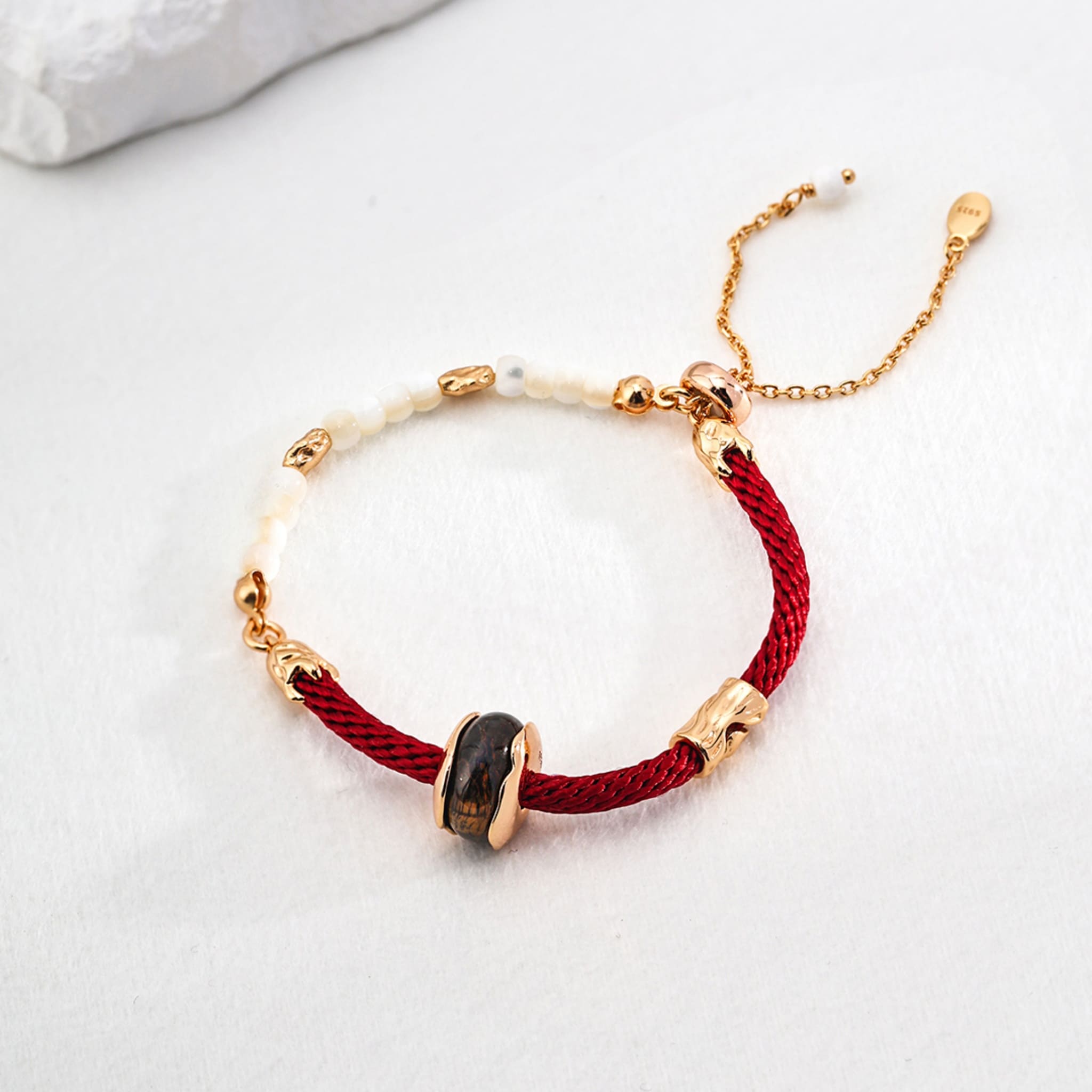 Empowerment Tiger Eye Bracelet for Anxiety Relief Stylish Silver Shell-1