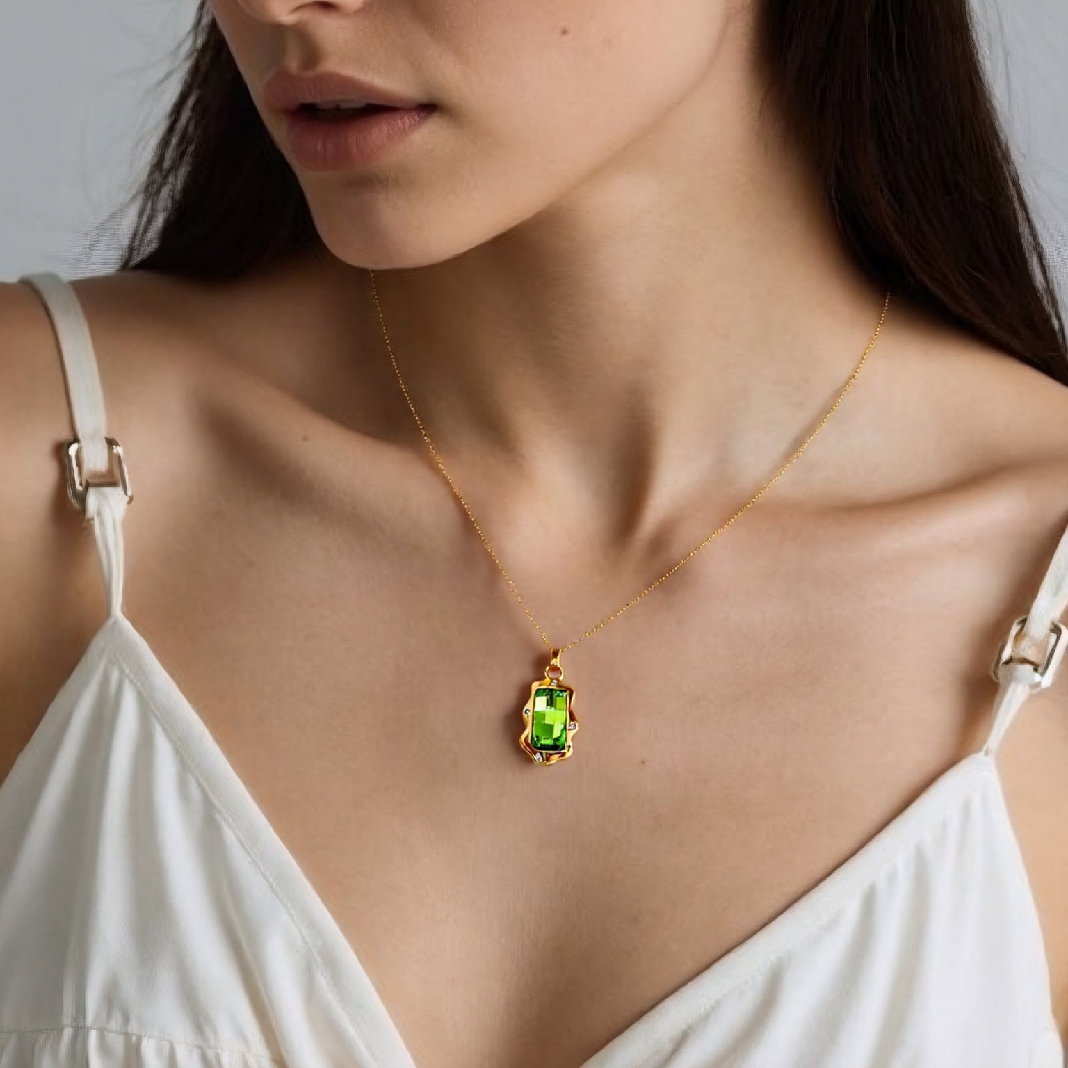 Green Yellow Austrian Crystal Jewelry Set for Women Gift Ready Style-2