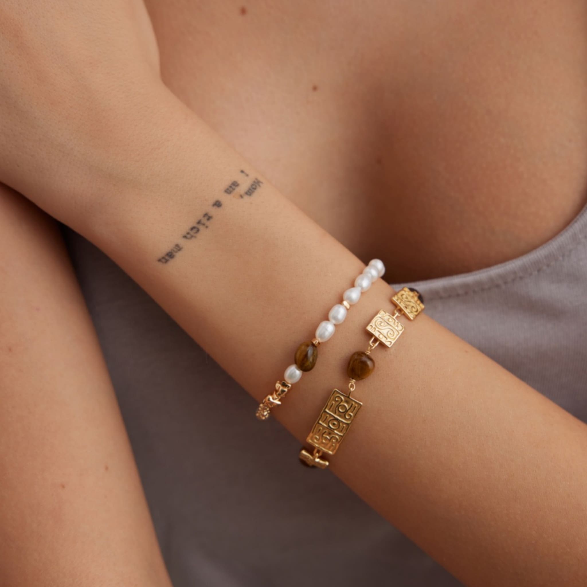 Handmade Tiger Eye Bracelet in 18K Gold for Everyday Elegance-2