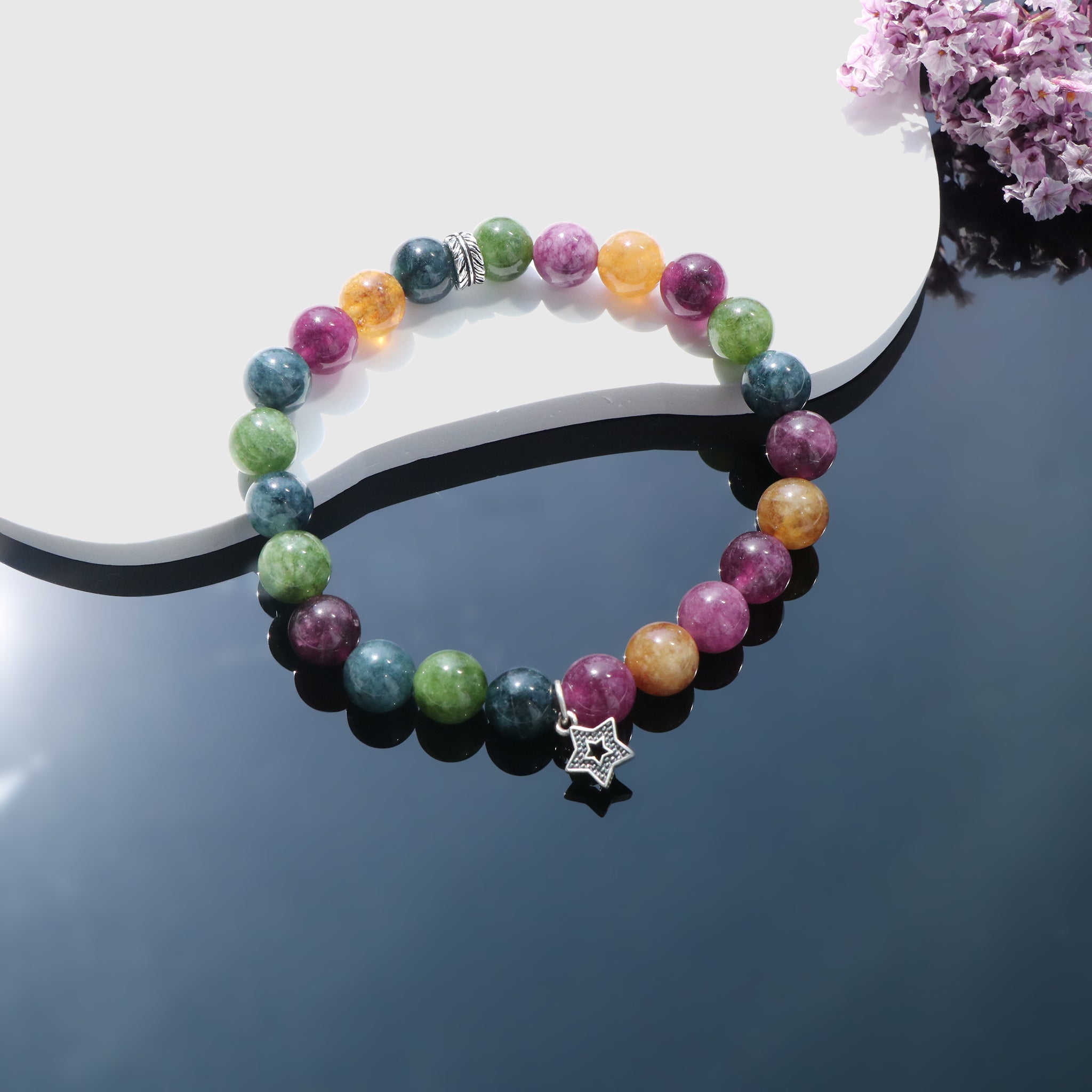 Natural Tourmaline Bracelet for Joy Energy Balance and Emotional Healing