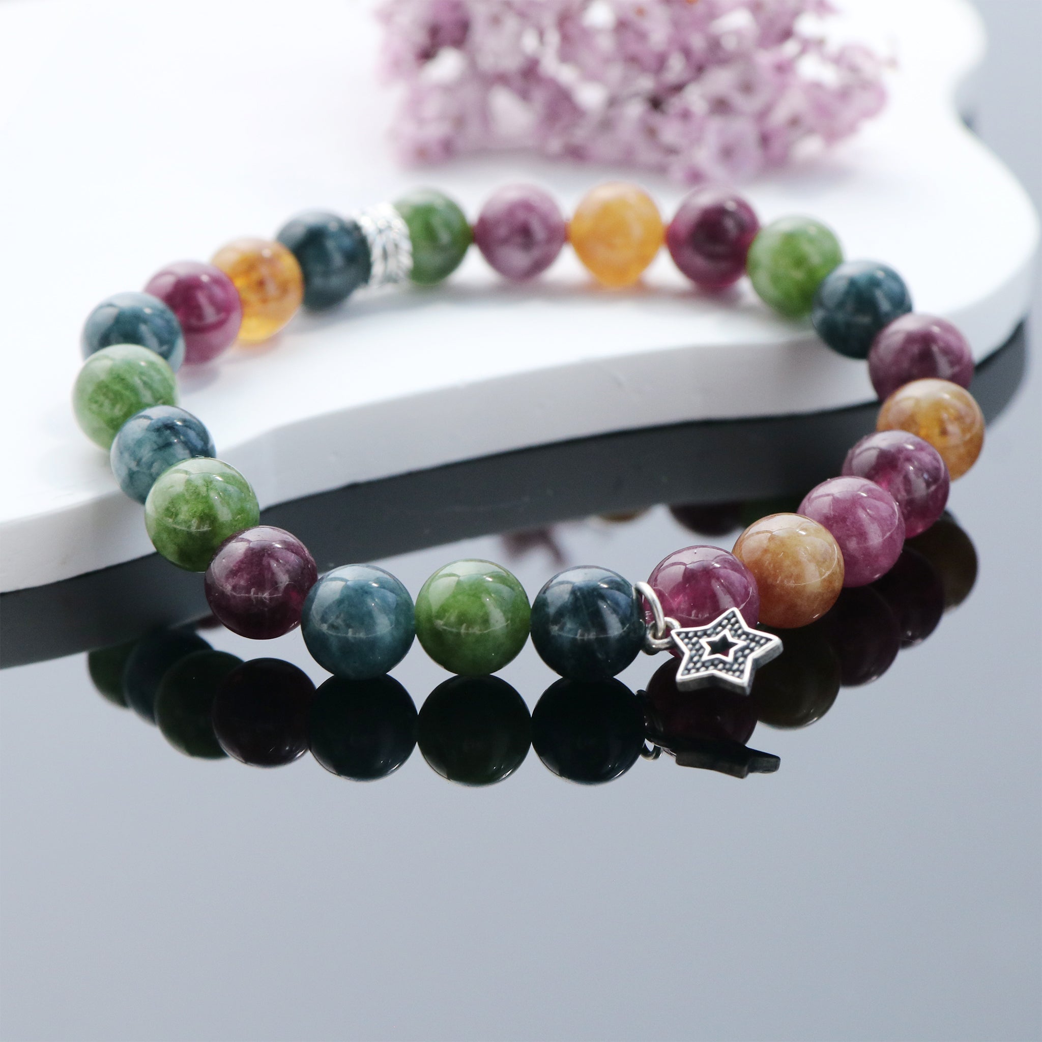 Natural Tourmaline Bracelet for Joy Energy Balance and Emotional Healing